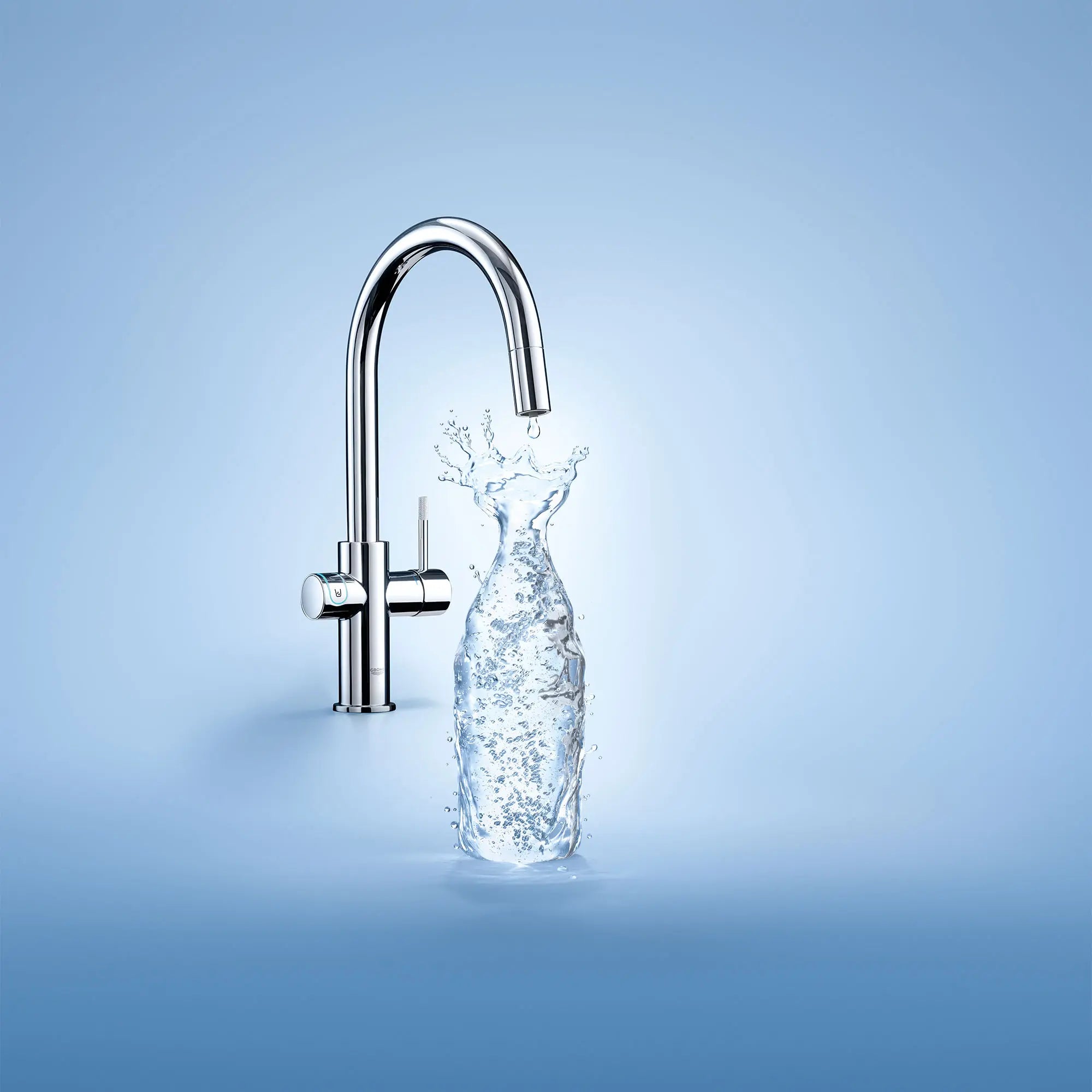 Robinet de cuisine monocommande, tête de pulvérisation coulissante avec eau réfrigérée et pétillante 6,6 L/min (1,75 gpm) // CHROME STARLIGHT GROHE // 163647_B-31251002_10_0_CDNwebp.webp