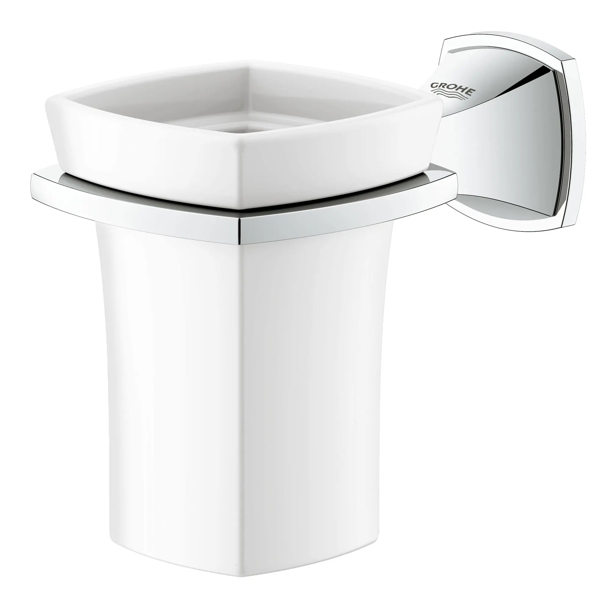 Grandera Gobelet en céramique avec porte-gobelet // CHROME STARLIGHT GROHE // 163664_40626000_1_0_CDNwebp.webp