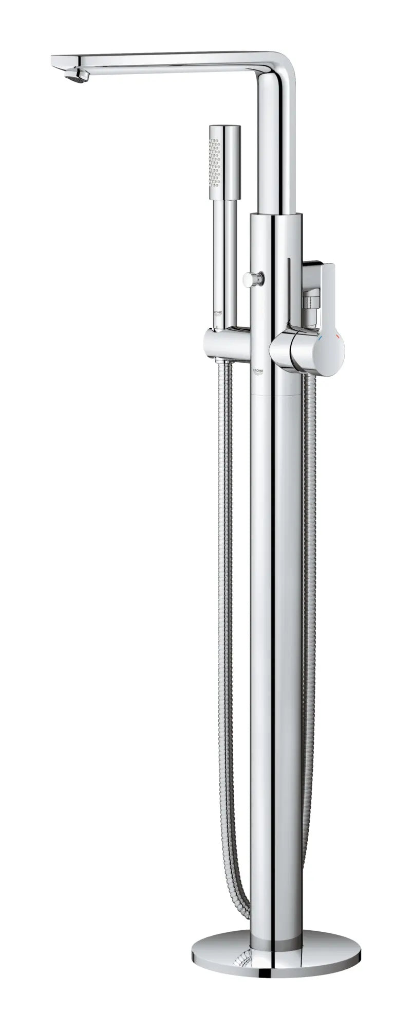 Lineare Robinet de baignoire autoportant à poignée simple avec douchette à 6,6 L/min (1,75 gpm) // CHROME STARLIGHT GROHE // 163670_23792001_002_01_0_CDNwebp.webp