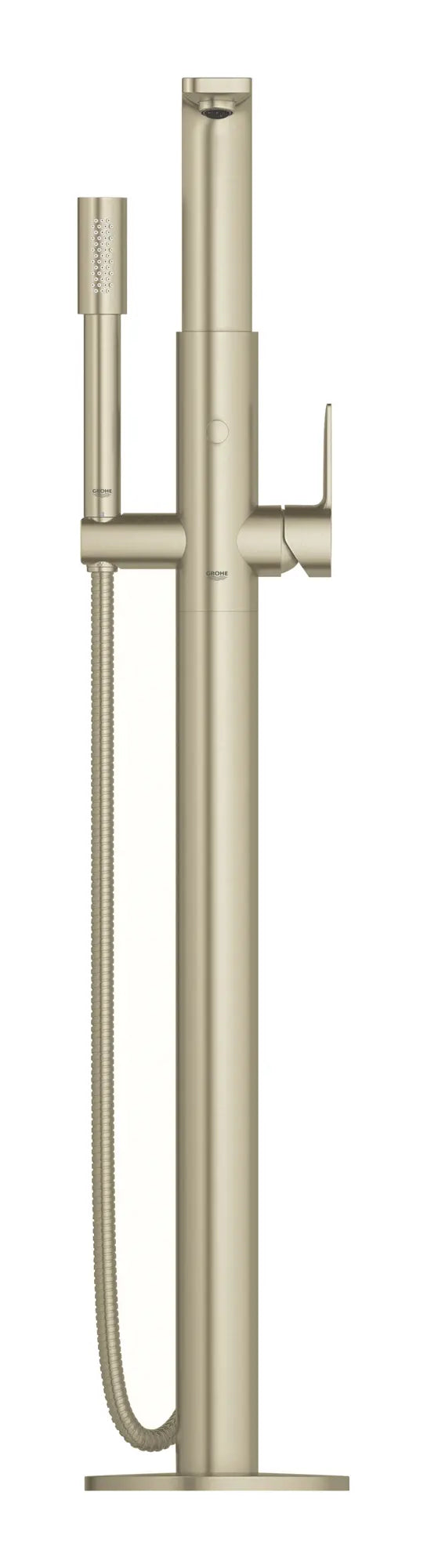 Lineare Robinet de baignoire autoportant à poignée simple avec douchette à 6,6 L/min (1,75 gpm) // NICKEL BROSSÉ INFINITYFINISH // 163672_23792EN1_000_01_0_CDNwebp_f632b029-ab11-453b-89c8-a22b2e9db6db.webp