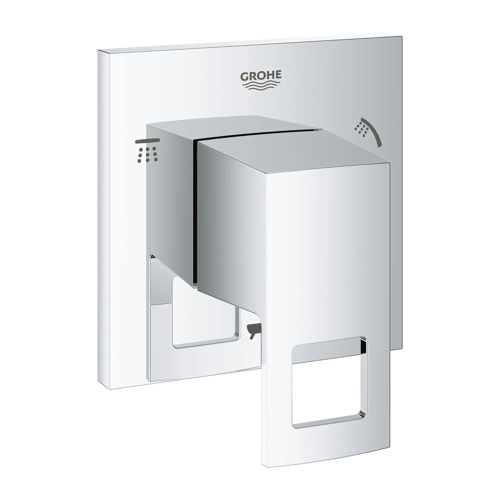 Eurocube Garniture d’inverseur à 3 voies (pomme de douche / douchette / bec de bain) // CHROME STARLIGHT GROHE // 163707_29217001_1_0_CDNwebp.webp