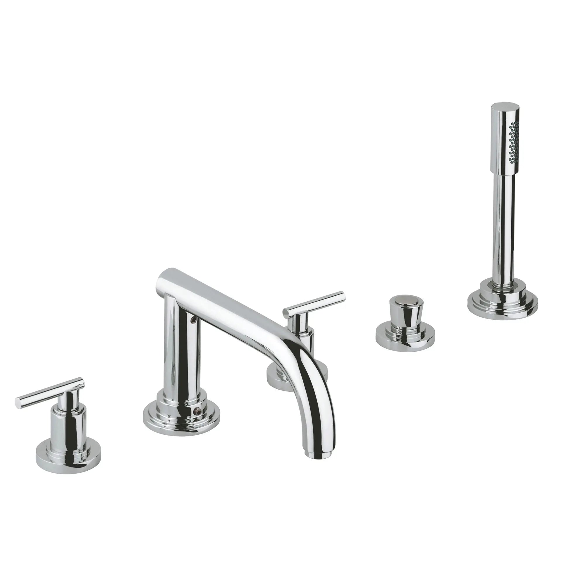 Robinet de bain avec douchette // CHROME STARLIGHT GROHE // 163758_25049001-ATRIO-Five-Hole-Bathtub-Faucet-with-Handshower-Starlight-Chrome-Silo-1_0_CDNwebp.webp
