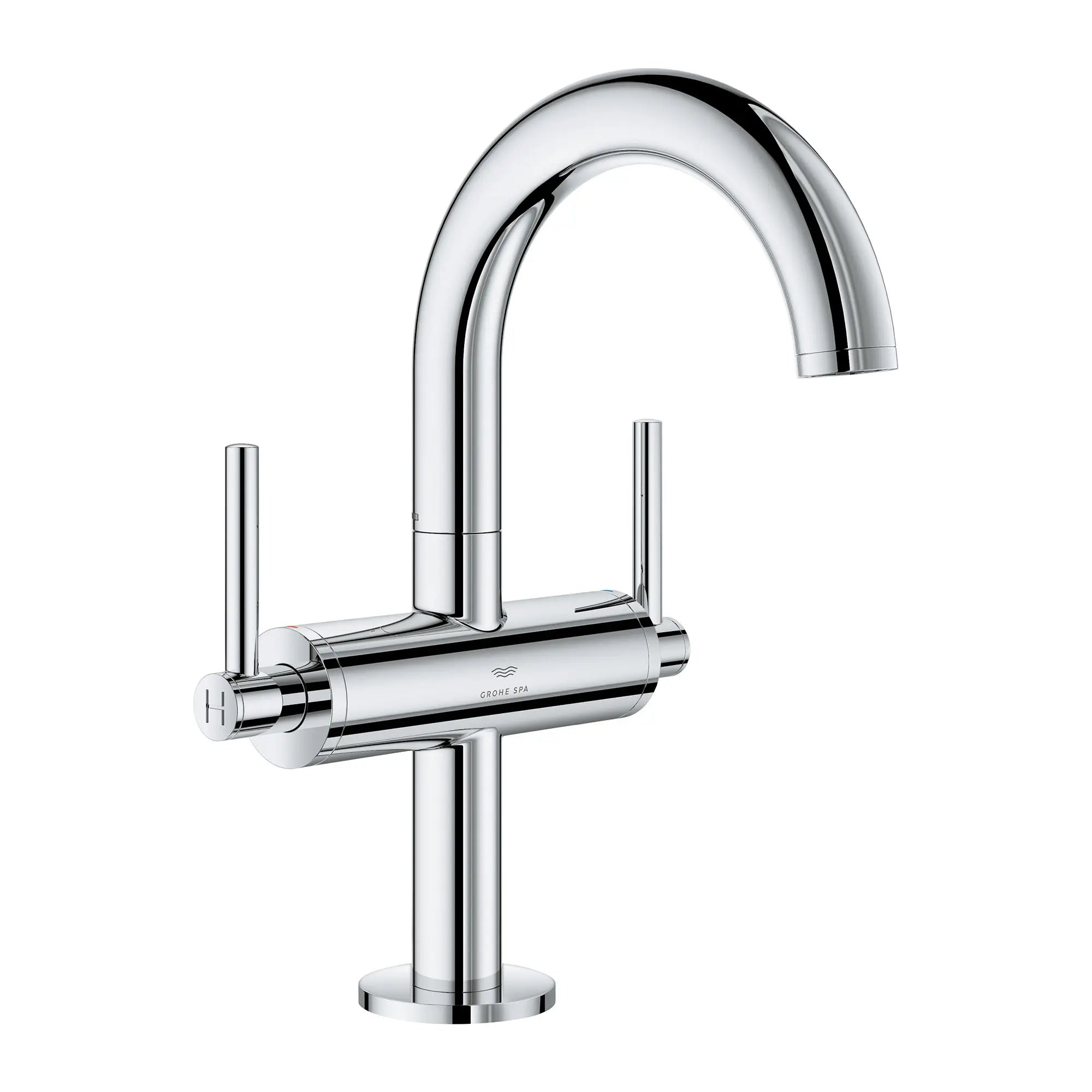 Robinet moyen monotrou à deux poignée pour salle de bain, 4,5 L/min (1,2 gpm) // CHROME STARLIGHT GROHE // 163784_Atrio_SiloRight_21148000_002_Feb2023_0_CDNwebp.webp
