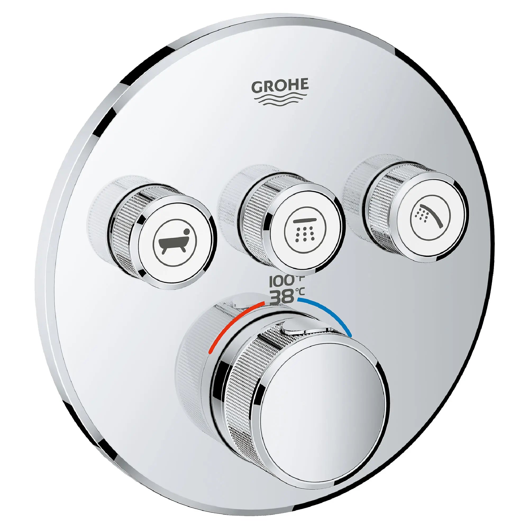 GrohTherm SmartControl Garniture de valve thermostatique à fonction triple // CHROME STARLIGHT GROHE // 163808_29138000_0_CDNwebp.webp