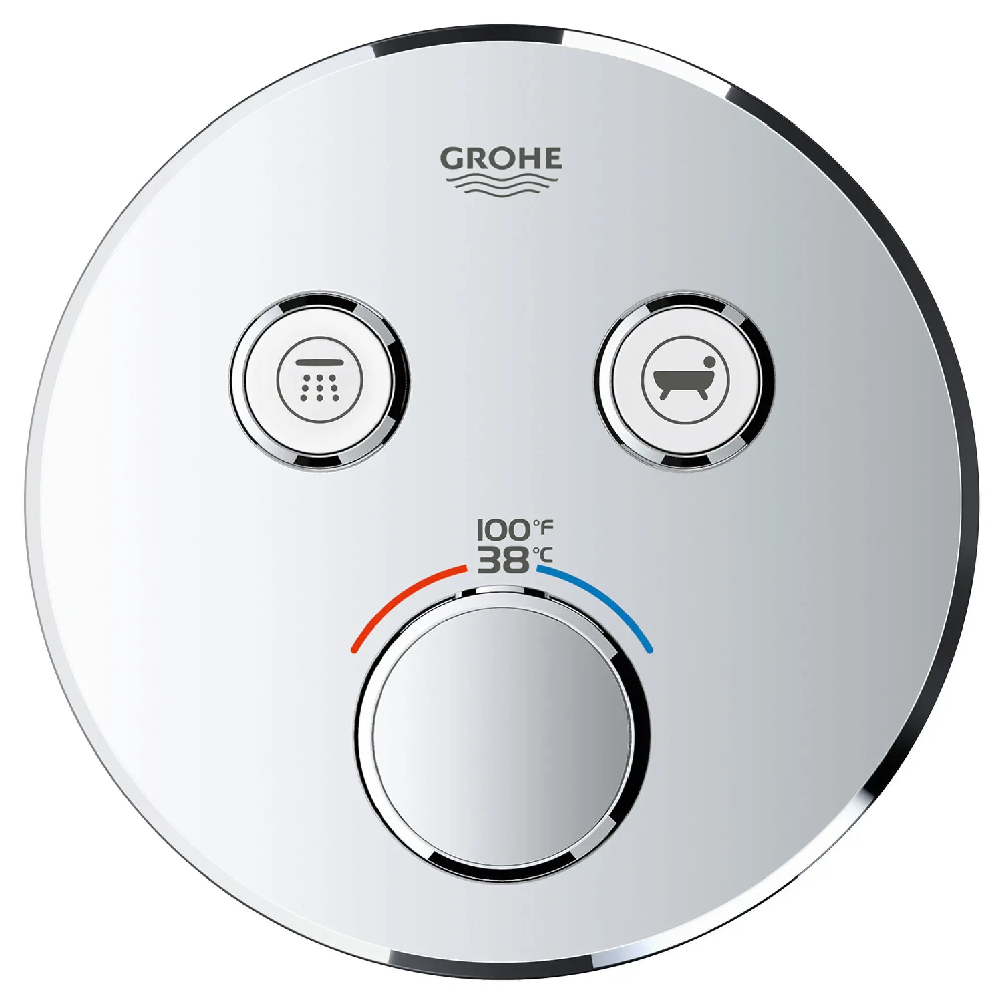 GrohTherm SmartControl Garniture de valve thermostatique à fonction double // CHROME STARLIGHT GROHE // 163810_29137000_1_0_CDNwebp.webp