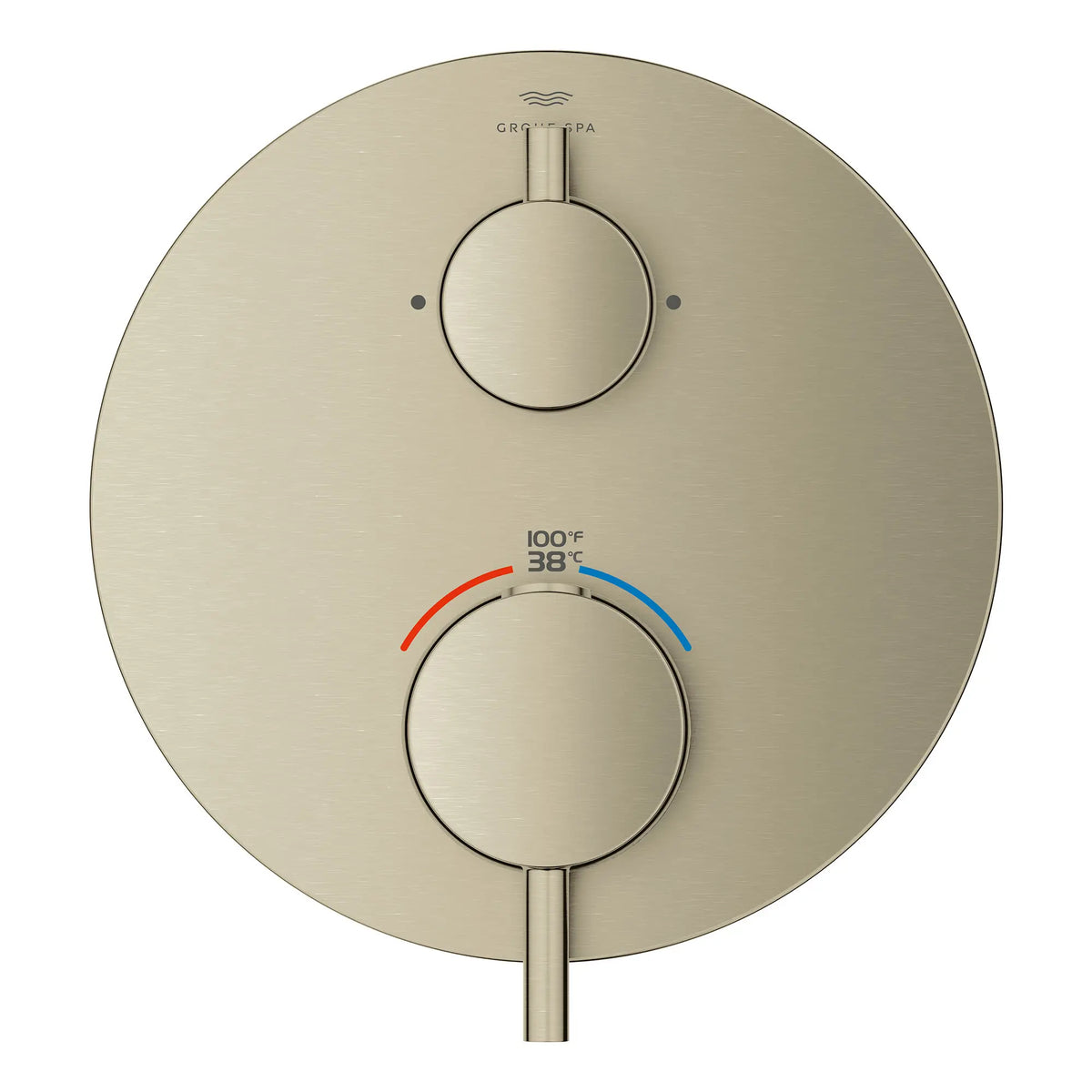 Garniture de robinet thermostatique à fonction double, 2 poignées // NICKEL BROSSÉ INFINITYFINISH // 163876_Atrio_SiloFront_24361EN0_0001_Feb2023_0_CDNwebp_85ef270d-6e12-49eb-88e1-67e9e0828be6.webp