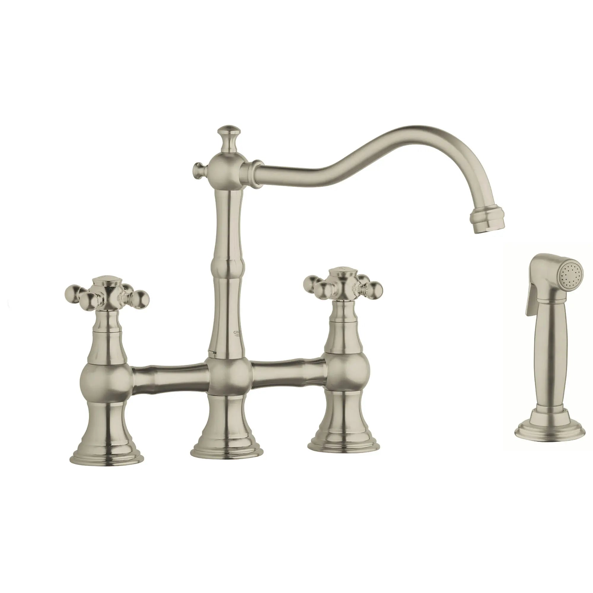 robinet de cuisine // NICKEL BROSSÉ INFINITYFINISH // 163905_20158EN0-Bridgefaucet-With-Side-Spray-in-Brushed-Nickel-Silo-2_0_CDNwebp.webp