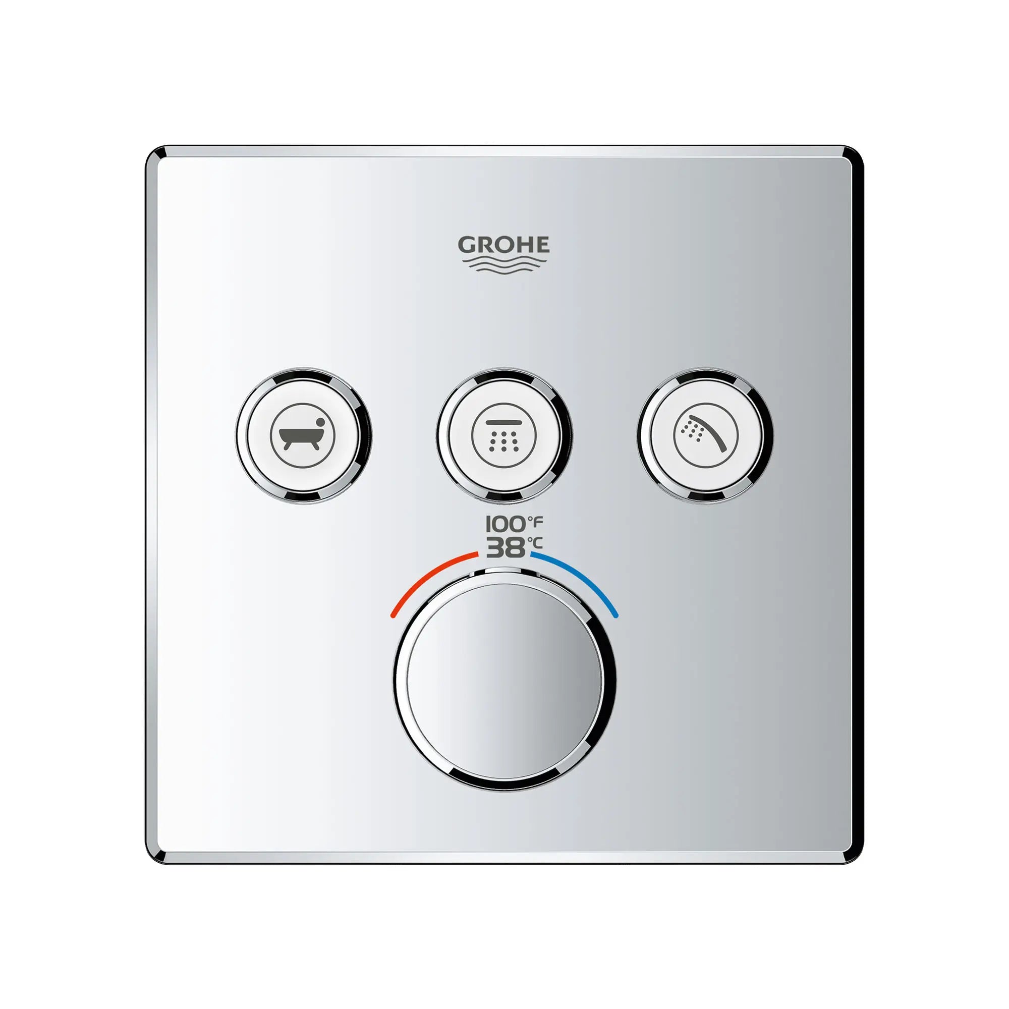 GrohTherm SmartControl Garniture de valve thermostatique à fonction triple // CHROME STARLIGHT GROHE // 163916_29142000_1_0_CDNwebp.webp