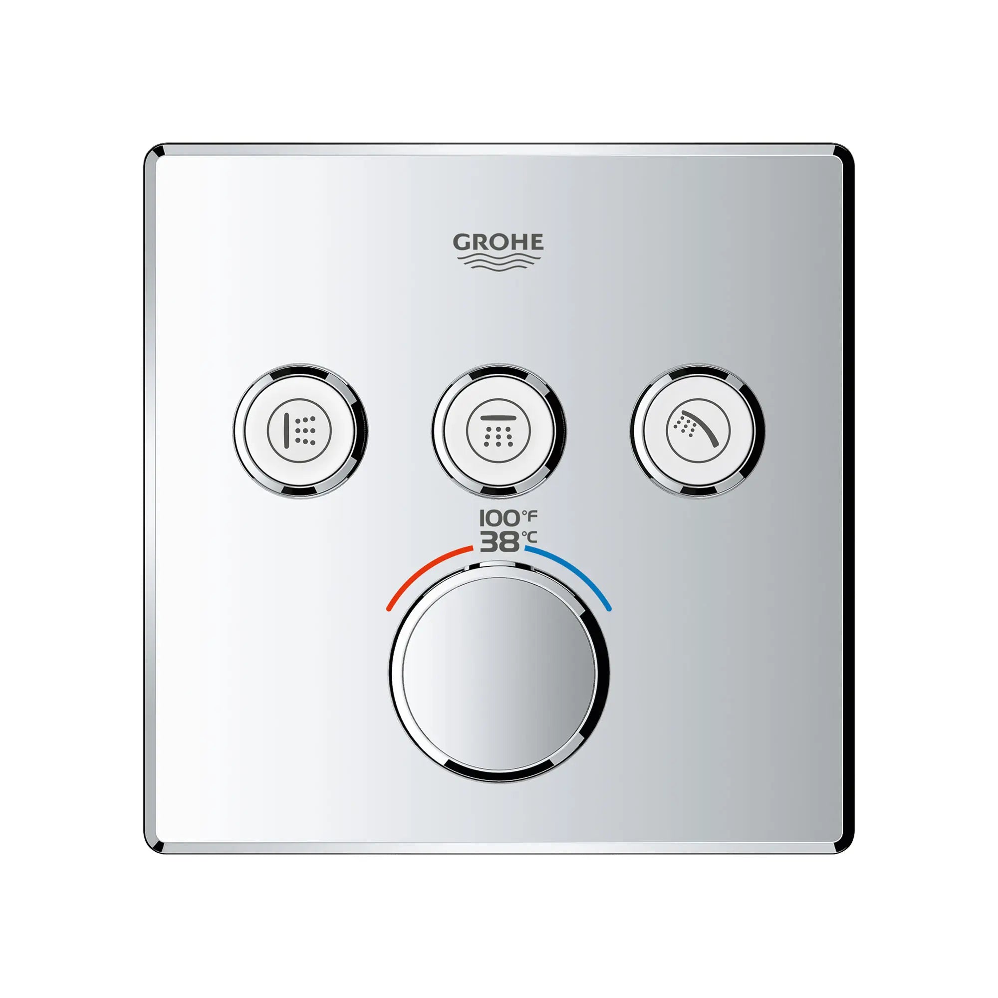 GrohTherm SmartControl Garniture de valve thermostatique à fonction triple // CHROME STARLIGHT GROHE // 163917_29142000_0_CDNwebp.webp