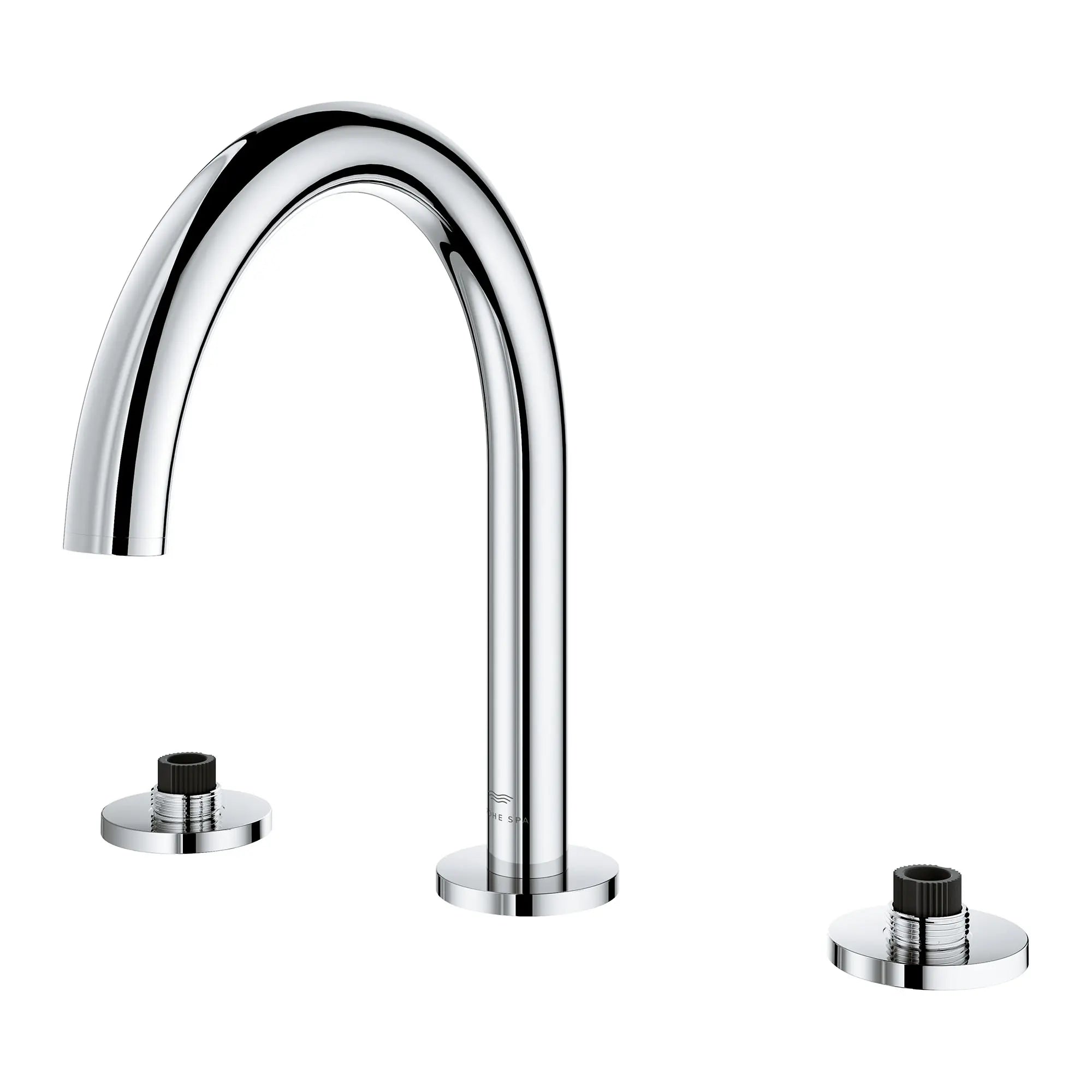 Robinet de baignoire romaine 3 trous, 2 poignées, à montage sur tablier // CHROME STARLIGHT GROHE // 163928_Atrio_SiloLeft_25273000_001_Feb2023_0_CDNwebp.webp