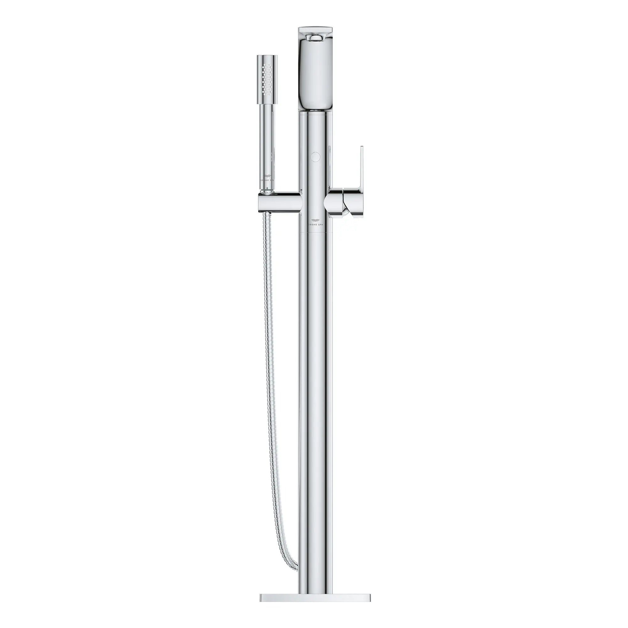 Robinet de baignoire autoportante à poignée simple avec douchette 6,6 L/min (1,75 GPM) // CHROME STARLIGHT GROHE // 163980_Allure_SiloFront_25222001_0001_Feb2023_0_CDNwebp.webp