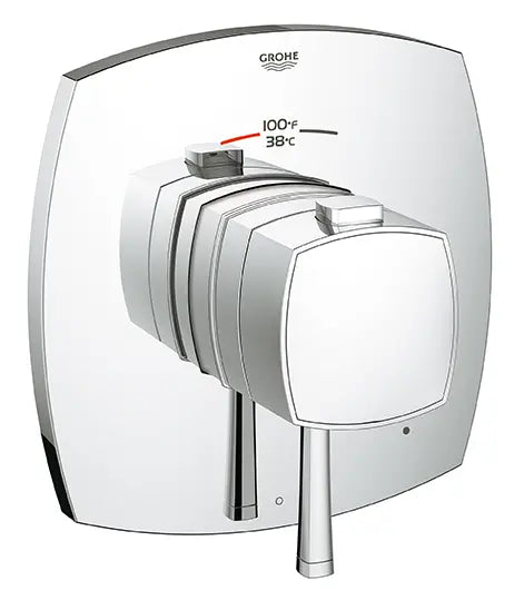 Garniture de valve thermostatique GrohFlex à fonction simple avec module de contrôle // CHROME STARLIGHT GROHE // 164021_19935000_0_CDNwebp.webp