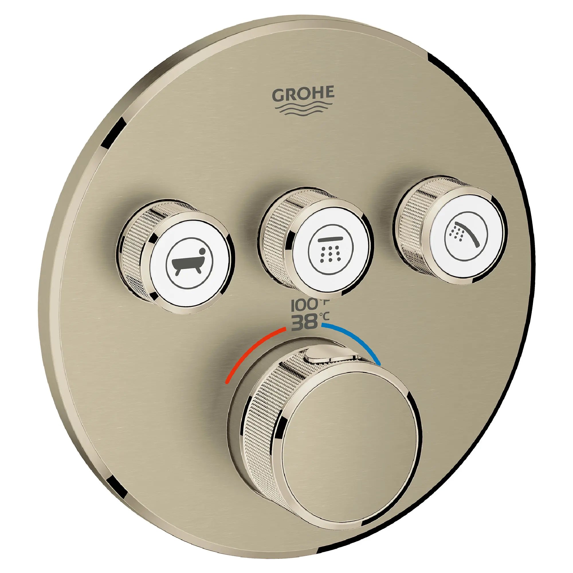 GrohTherm SmartControl Garniture de valve thermostatique à fonction triple // NICKEL BROSSÉ INFINITYFINISH // 164025_29138EN0_0_CDNwebp.webp