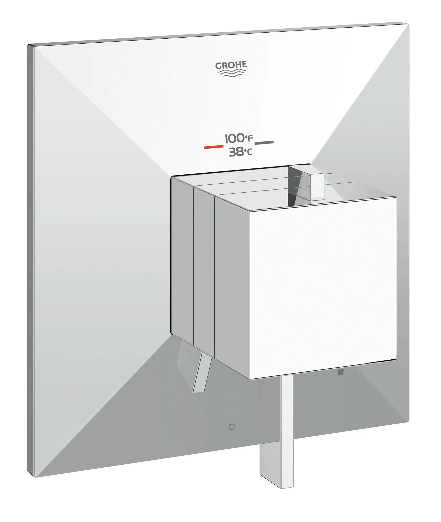 GrohFlex Allure Brilliant Garniture de valve thermostatique à fonction simple avec module de contrôle // CHROME STARLIGHT GROHE // 164026_19793000_0_CDNwebp.webp