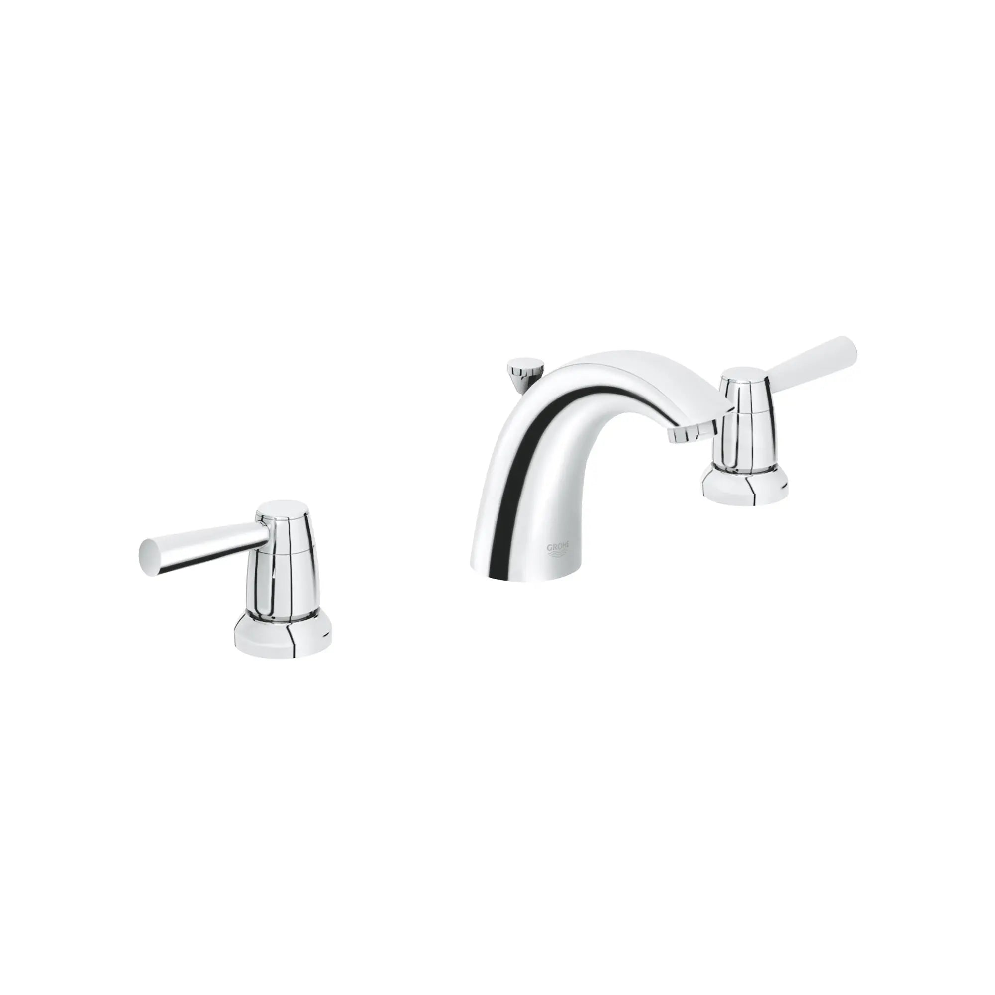 Robinet à grand écartement pour lavabo // CHROME STARLIGHT GROHE // 164039_2012100A-Arden-Lavatory-Arden-8-in-Widespread-2-Handle-Bathroom-Faucet-12-GPM-in-Chrome-Silo-1_0_CDNwebp.webp