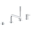 [19576002] 4-Hole Single-Handle Deck Mount Roman Tub Faucet with 1.75 GPM (6.6 L/min) Hand Shower - GROHE StarLight Chrome