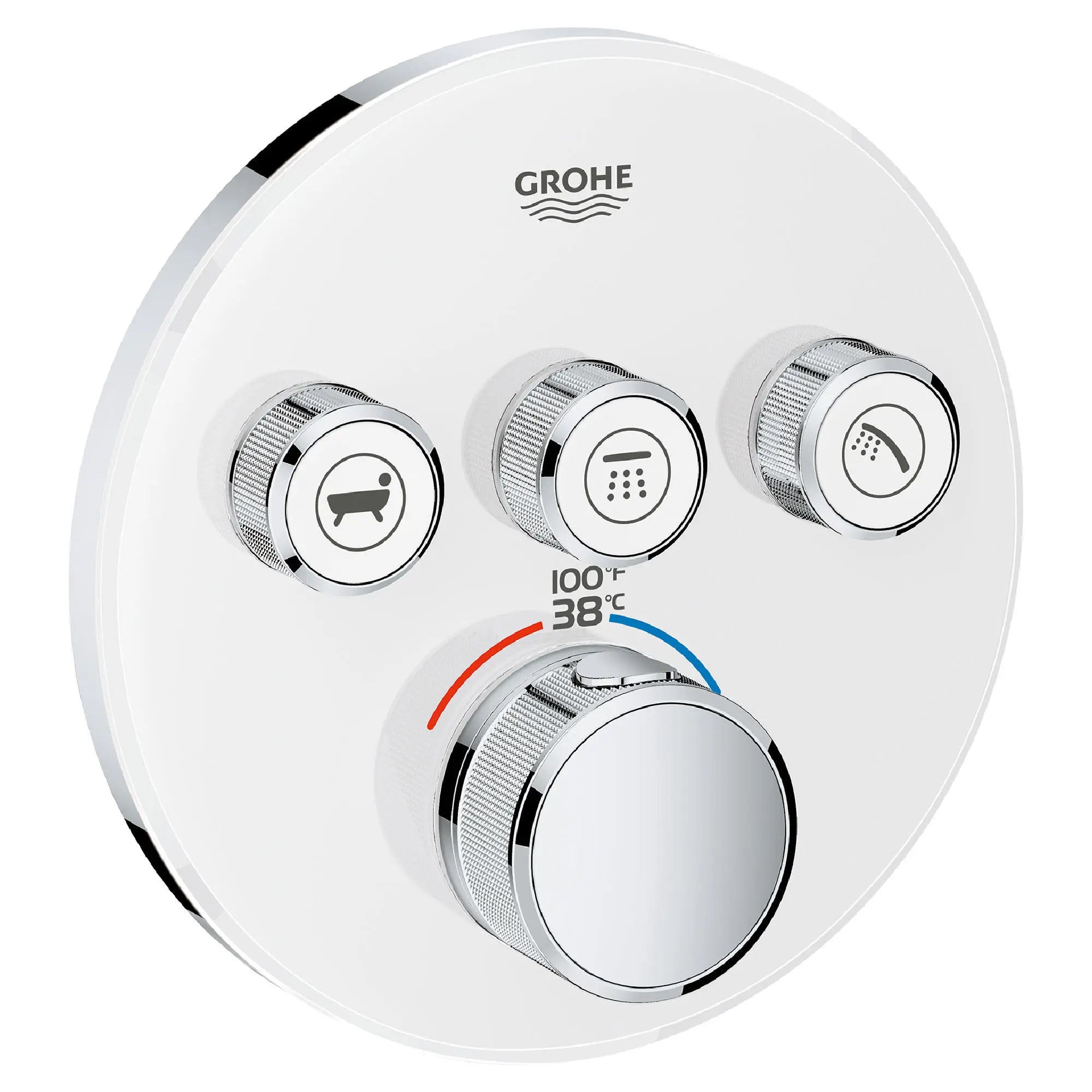 GrohTherm SmartControl Garniture de valve thermostatique à fonction triple // BLANC LUNAIRE // 164116_29161LS0_0_CDNwebp.webp