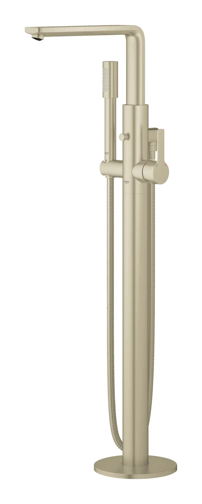 Lineare Robinet de baignoire autoportant à poignée simple avec douchette à 6,6 L/min (1,75 gpm) // NICKEL BROSSÉ INFINITYFINISH // 164156_23792EN1_002_01_0_CDNwebp_bdea758c-66c9-4400-8ff0-a59e63a621fa.webp