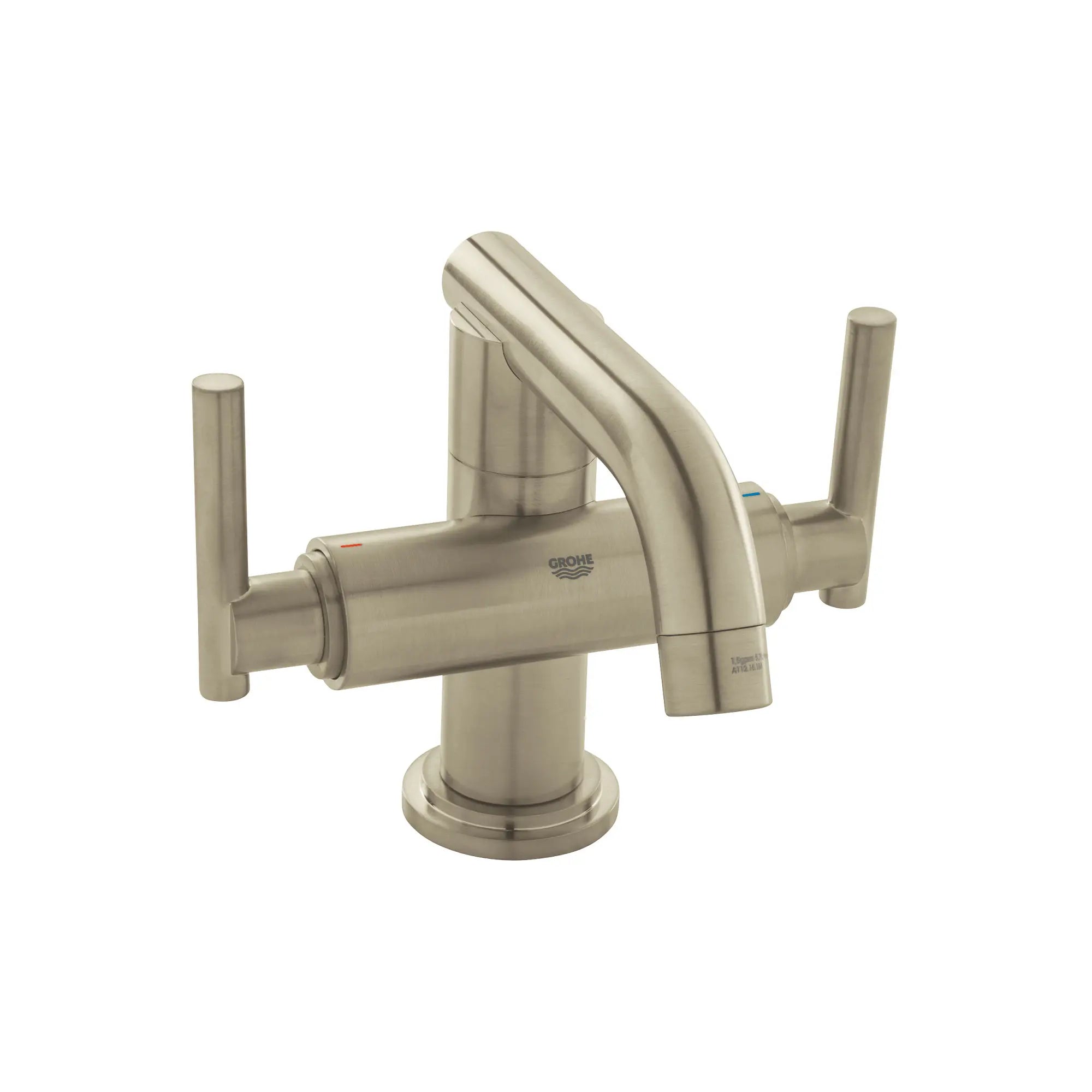 Robinet monotrou à bec bas // NICKEL BROSSÉ INFINITYFINISH // 164247_21031ENA-ATRIO-Single-Hole-Bathroom-Faucet-M-Size-Brushed-Nickel-Silo-1_0_CDNwebp.webp