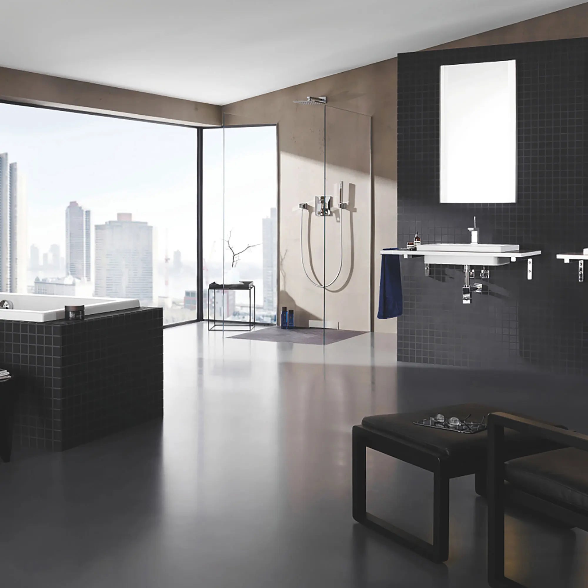 Euphoria Cube 150 Pomme de douche - 1 jet d’aspersion // CHROME STARLIGHT GROHE // 164343_27705000-Euphoria-Cube-150-1-Spray-Showerhead-Starlight-Chrome-Beauty-6_0_CDNwebp.webp