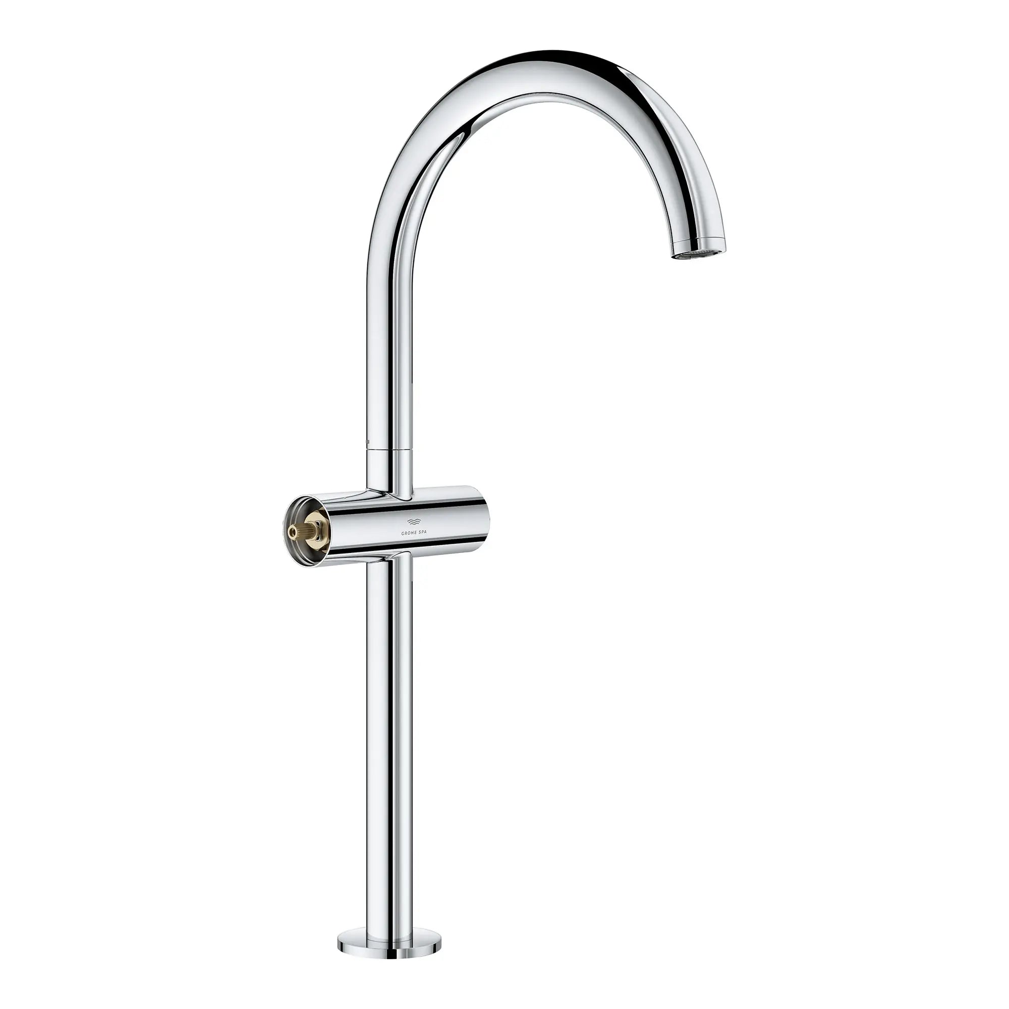 Robinet monotrou pour vasque, à deux poignée, à montage sur plan 4,5 L/min (1,2 gpm) // CHROME STARLIGHT GROHE // 164421_Atrio_SiloRight_21161000_0003_Feb2023_0_CDNwebp.webp