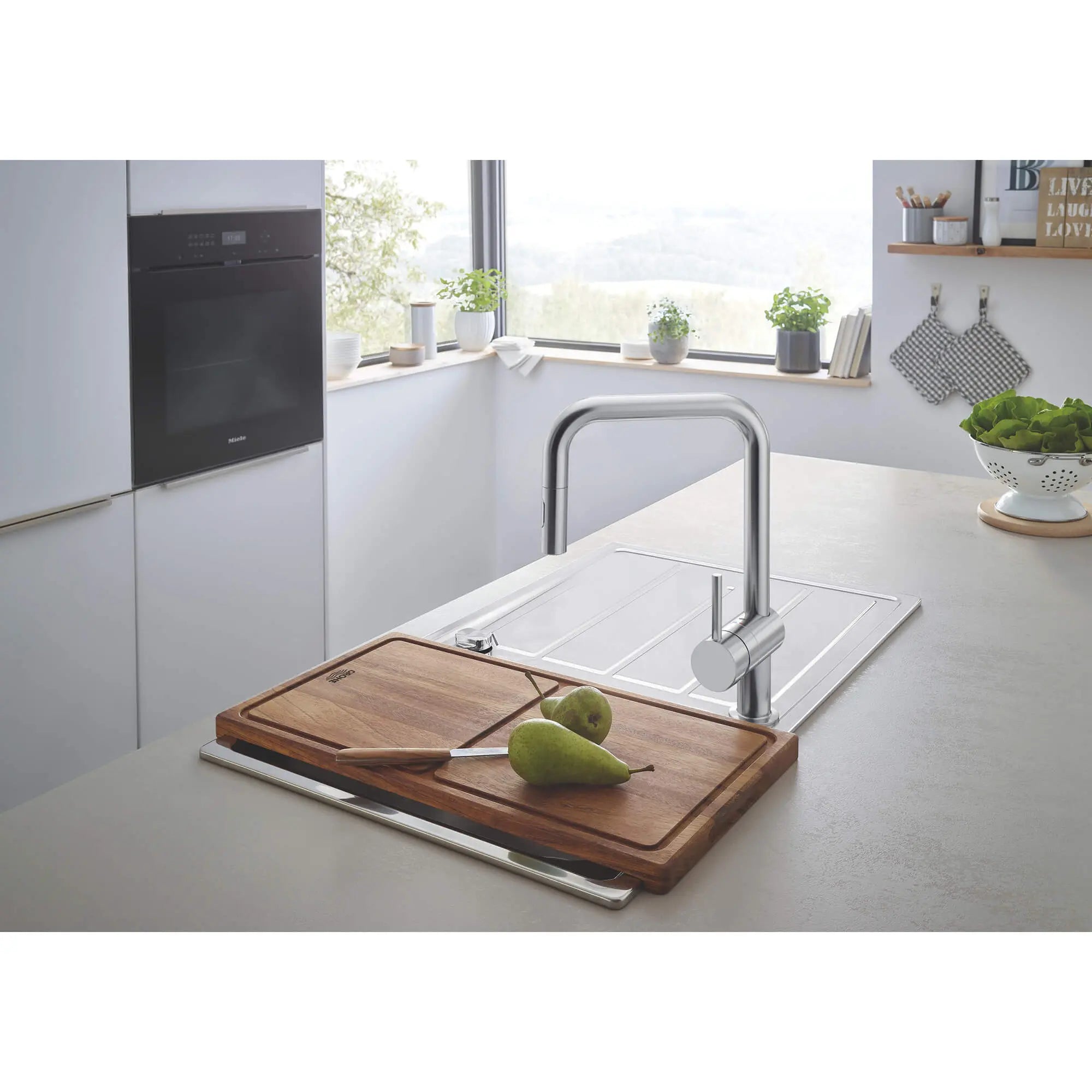 Robinet de cusine rétractable à poignée simple et double jet 6,6 L/min (1,75 gpm)  // SUPERACIER INFINITYFINISH // 1644_32319dc3-single-handle-kitchen-faucet-enviro-1_0_CDNwebp.webp