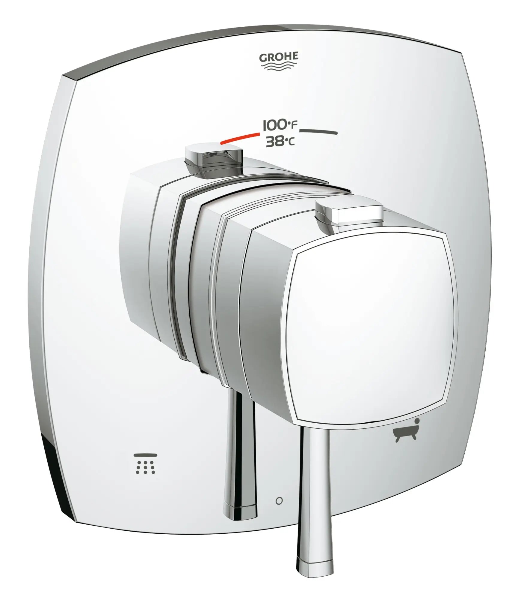 Dual function thermostatic trim with control module // CHROME STARLIGHT GROHE // 164588_19939000_0_CDNwebp.webp