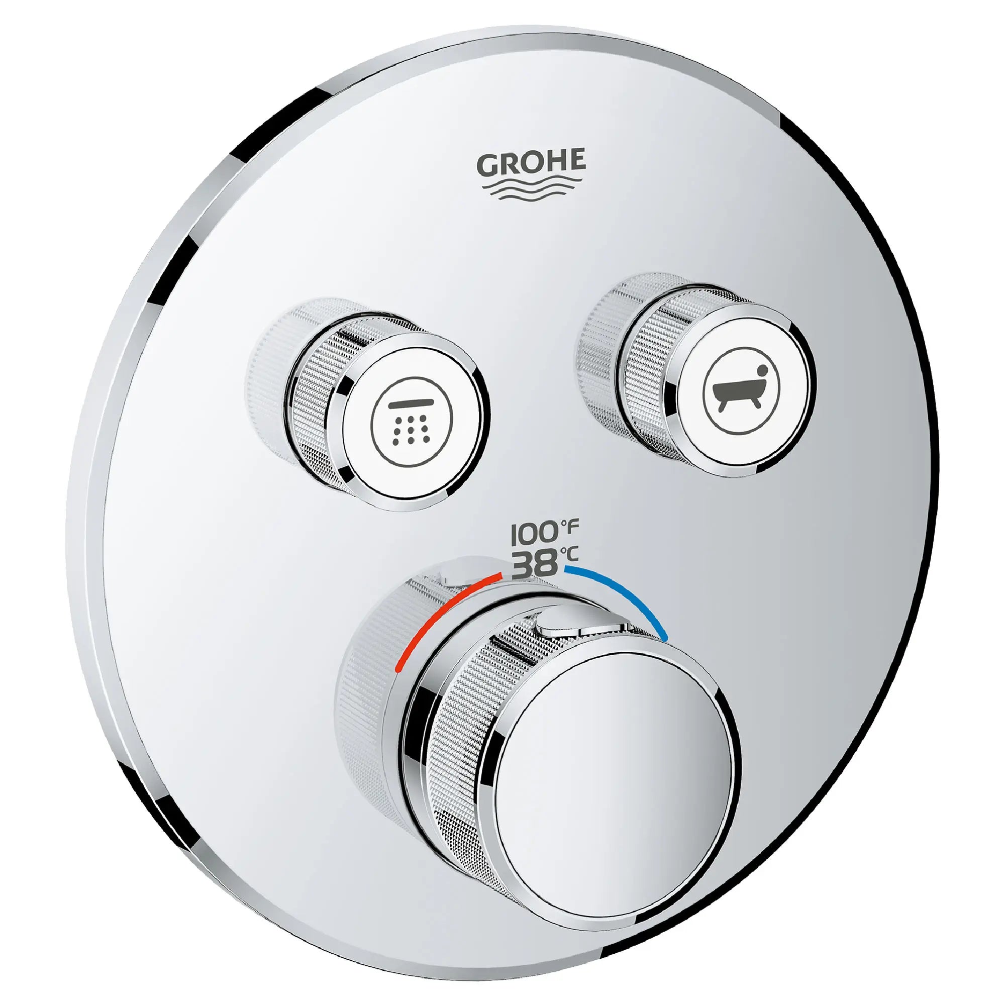 GrohTherm SmartControl Garniture de valve thermostatique à fonction double // CHROME STARLIGHT GROHE // 164593_29137000_0_CDNwebp.webp