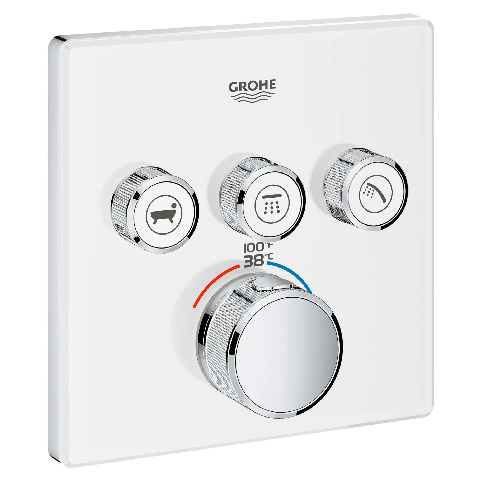 GrohTherm SmartControl Garniture de valve thermostatique à fonction triple // BLANC LUNAIRE // 164595_29165LS0_0_CDNwebp.webp