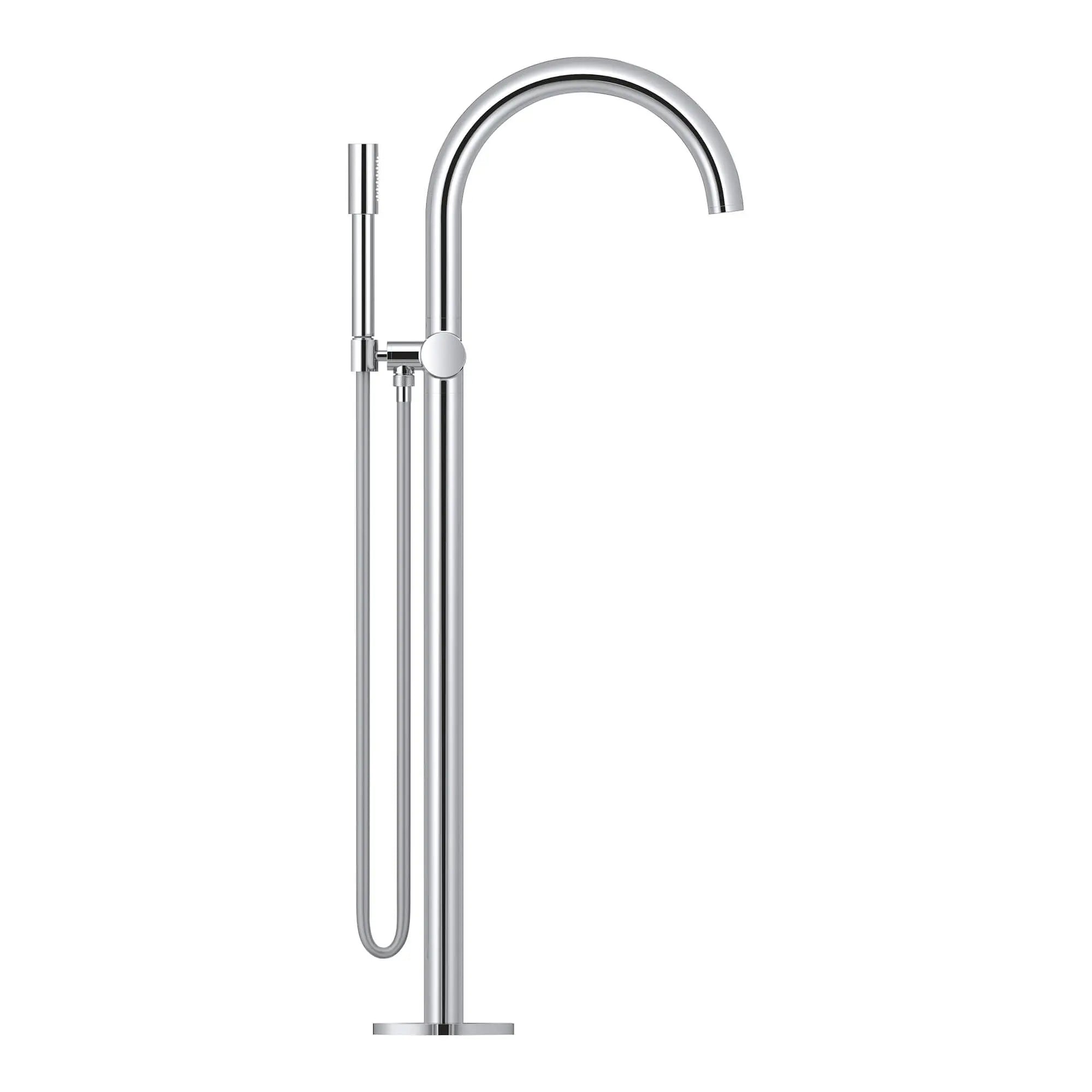 Robinet de baignoire à montage au sol avec douchette // CHROME STARLIGHT GROHE // 1645_32653003-single-lever-bathtub-faucet-floor-mounted-enviro-1_0_CDNwebp.webp