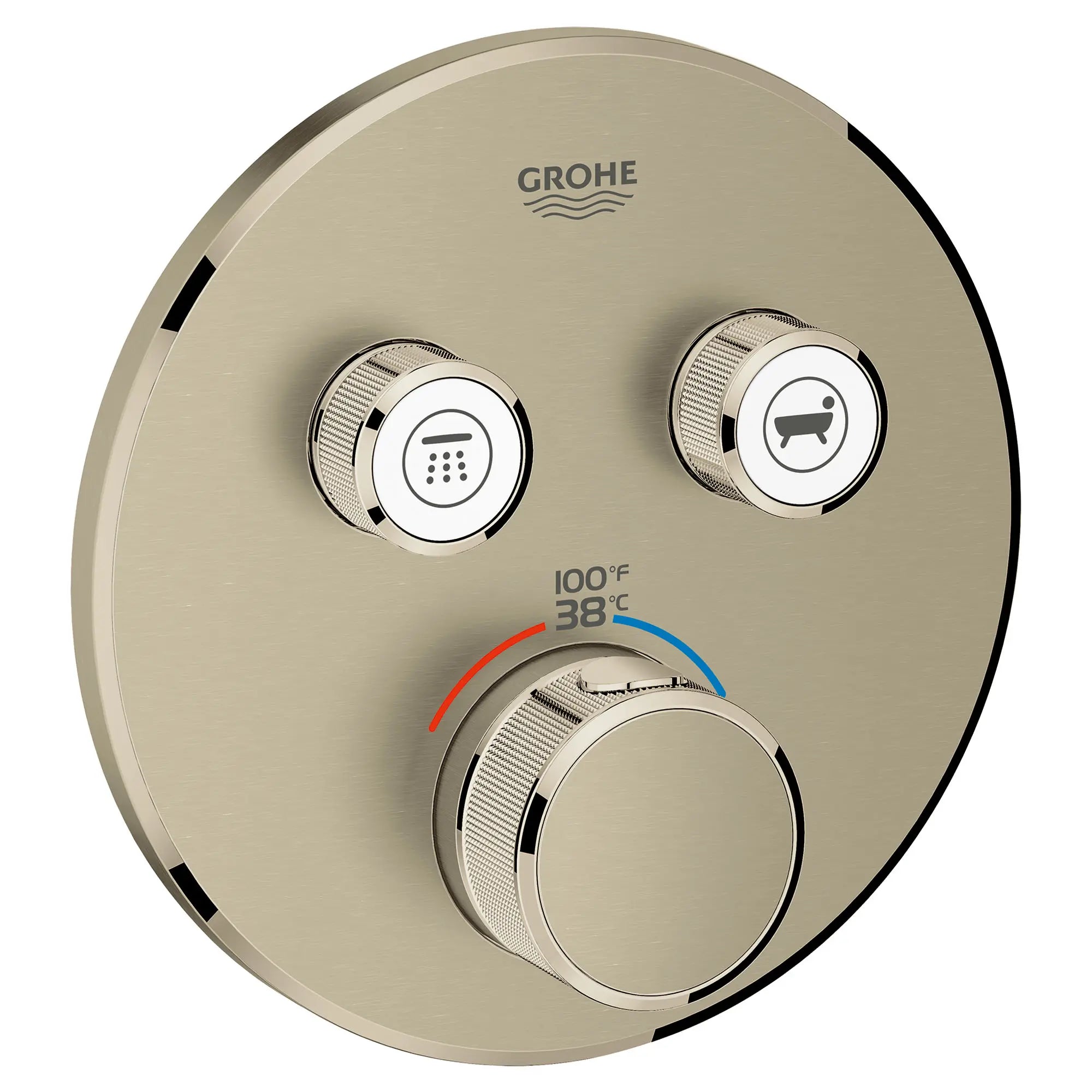 GrohTherm SmartControl Garniture de valve thermostatique à fonction double // NICKEL BROSSÉ INFINITYFINISH // 164601_29137EN0_0_CDNwebp.webp