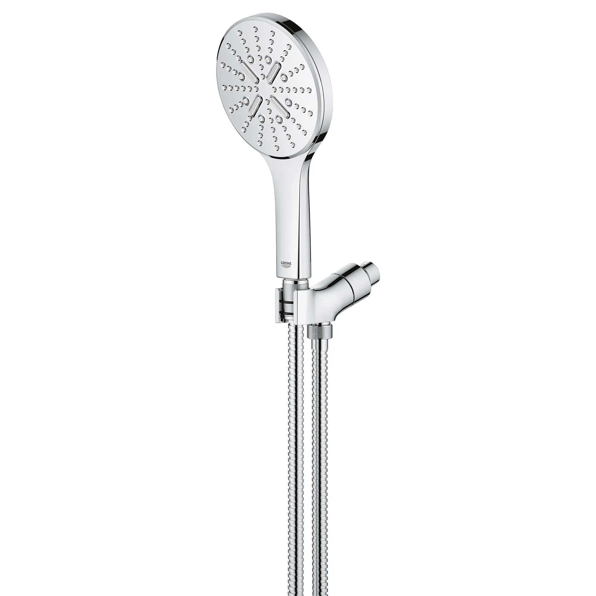 Ensemble de douchette - 3 jets,  6,6 L/min (1,75 gpm) // CHROME STARLIGHT GROHE // 164618_26604000-Rainshower-Smartactive-Hand-Shower-Set-StarLight-Chrome-Silo-1_0_CDNwebp.webp