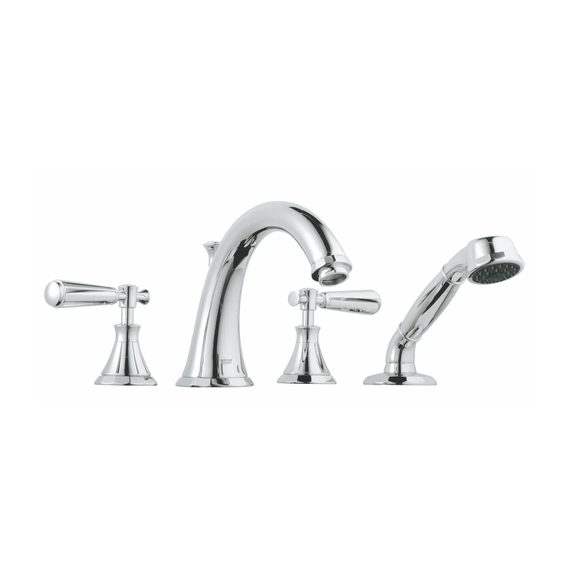 Kensington Robinet de bain avec douchette // CHROME STARLIGHT GROHE // 164622_25073000-Kensington-Roman-Tub-Filler-With-Personal-Hand-Shower-Starlight-Chrome-Silo-2_0_CDNwebp.webp