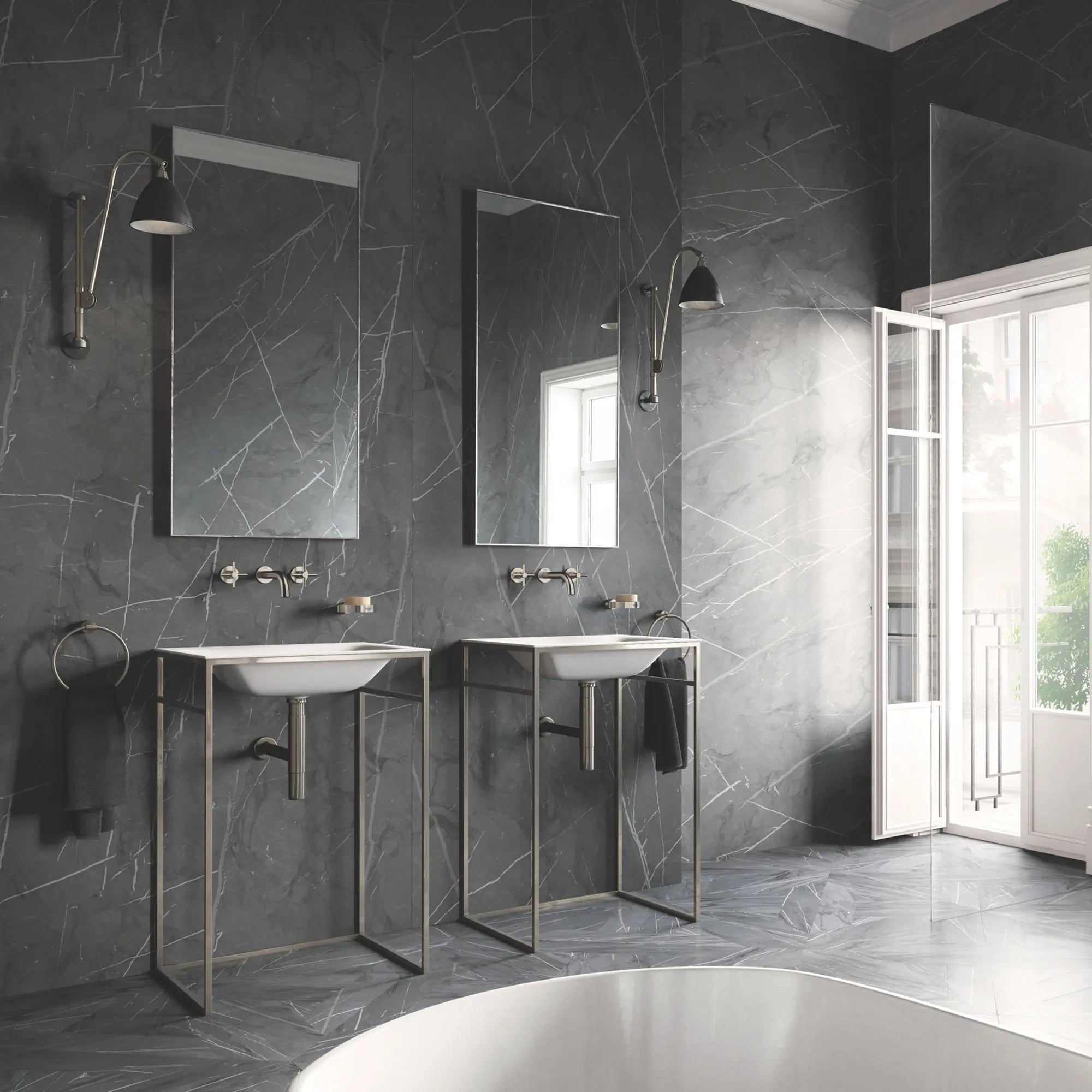 Garniture murale pour vasque // NICKEL BROSSÉ INFINITYFINISH // 164647_20173EN3-Atrio-8-Widespread-Bathroom-Faucet-M-Size-in-Brushed-Nickel-lifestyle-2_0_CDNwebp.webp