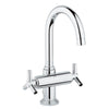 [21027000] 2-Handle Single-Hole High-Arc Bathroom Faucet - 1.5 GPM - Brushed Nickel InfinityFinish