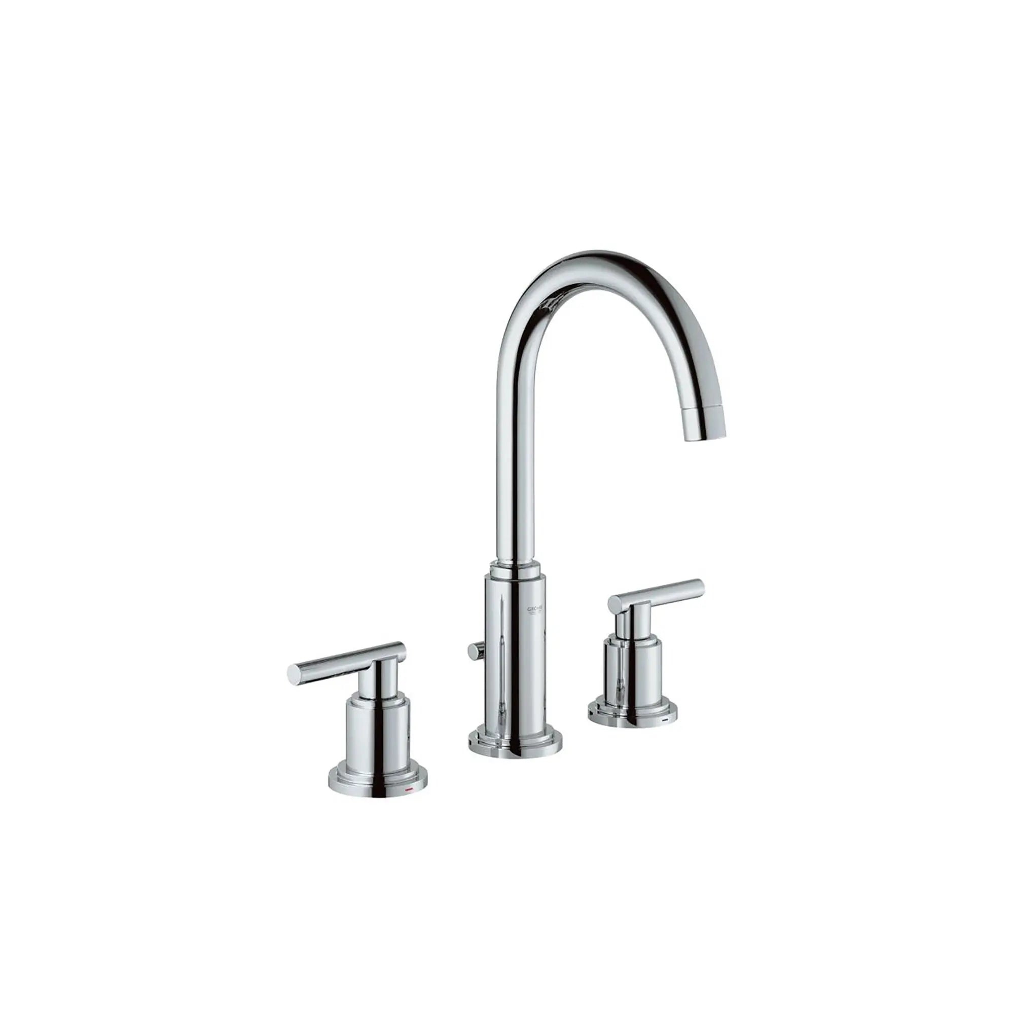 Robinetterie 3-trous pour lavabo Taille M // CHROME STARLIGHT GROHE // 164678_Atrio-8-in-Widespread-2-Handle-High-Spout-Bathroom-Faucet-15-GPM-in-Chrome-Silo-1_0_CDNwebp.webp