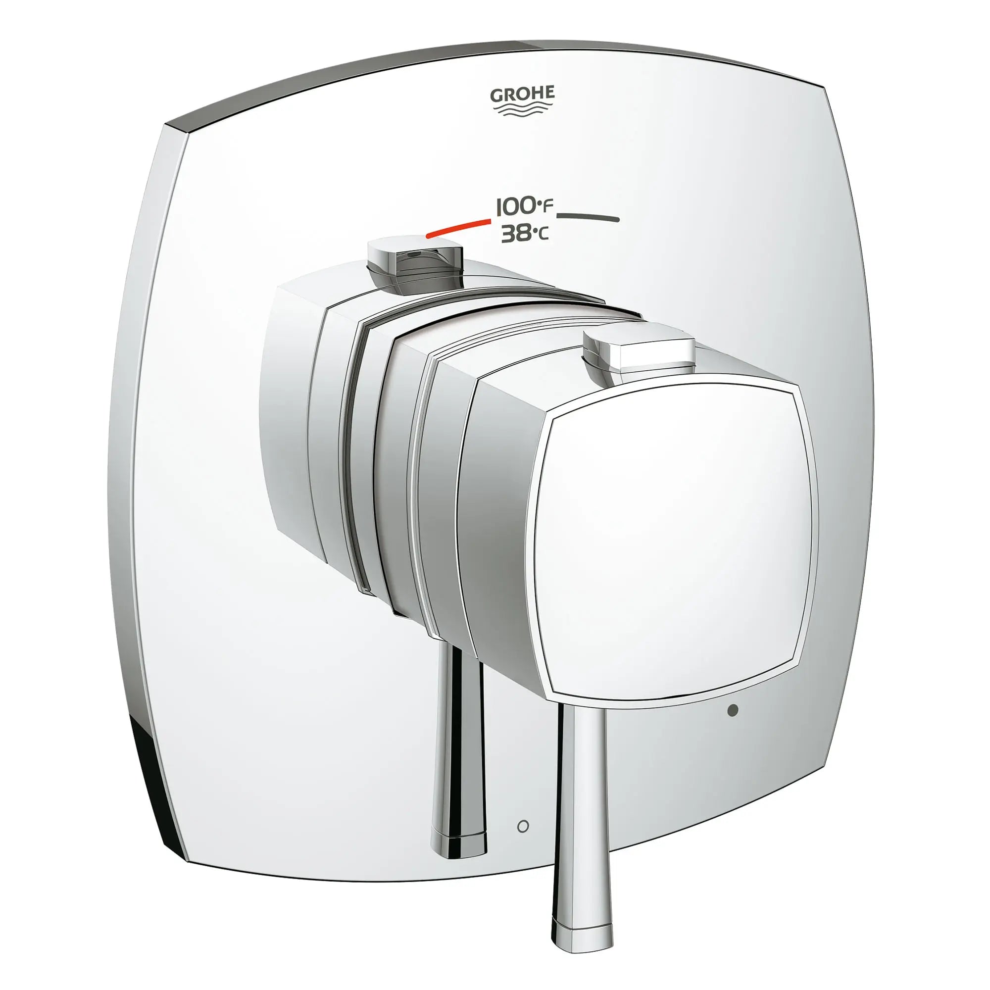 Garniture de valve thermostatique GrohFlex à fonction simple avec module de contrôle // CHROME STARLIGHT GROHE // 164791_19935000_1__0_CDNwebp.webp