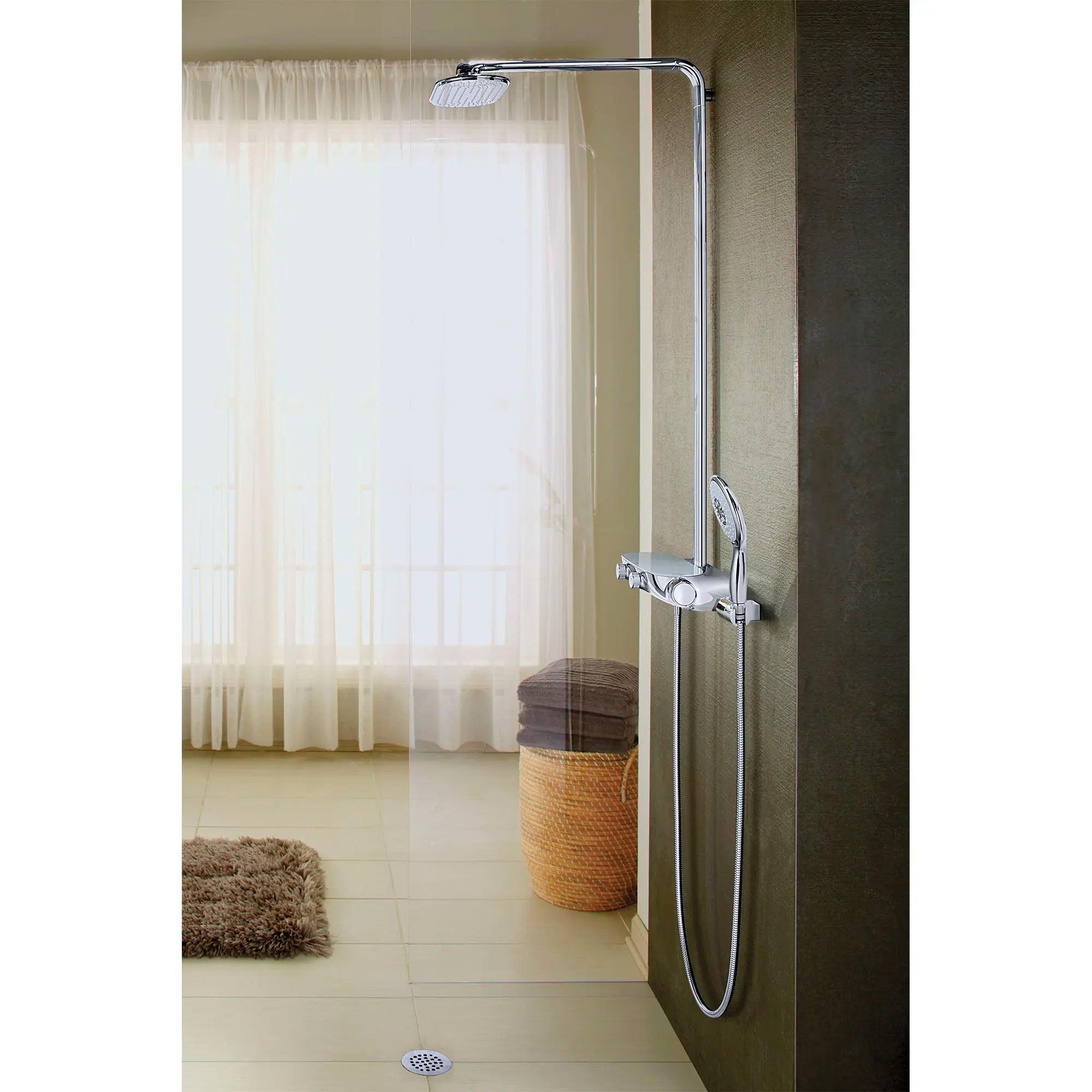 Système de douche avec valve thermostatique // CHROME STARLIGHT GROHE // 164824_SmartControl_SideNoWater_27837000_27673000_26379000_0_CDNwebp.webp