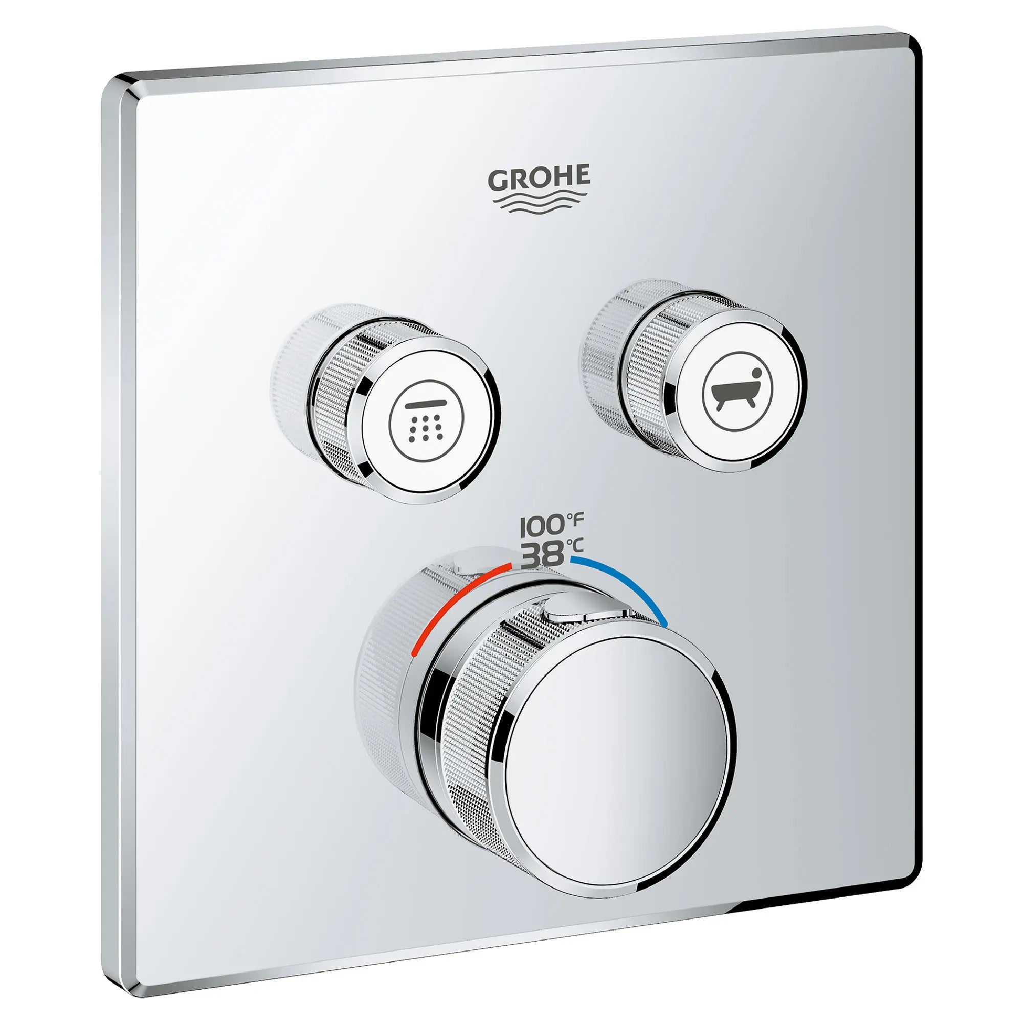 GrohTherm SmartControl Garniture de valve thermostatique à fonction double // CHROME STARLIGHT GROHE // 164883_29141000_0_CDNwebp.webp