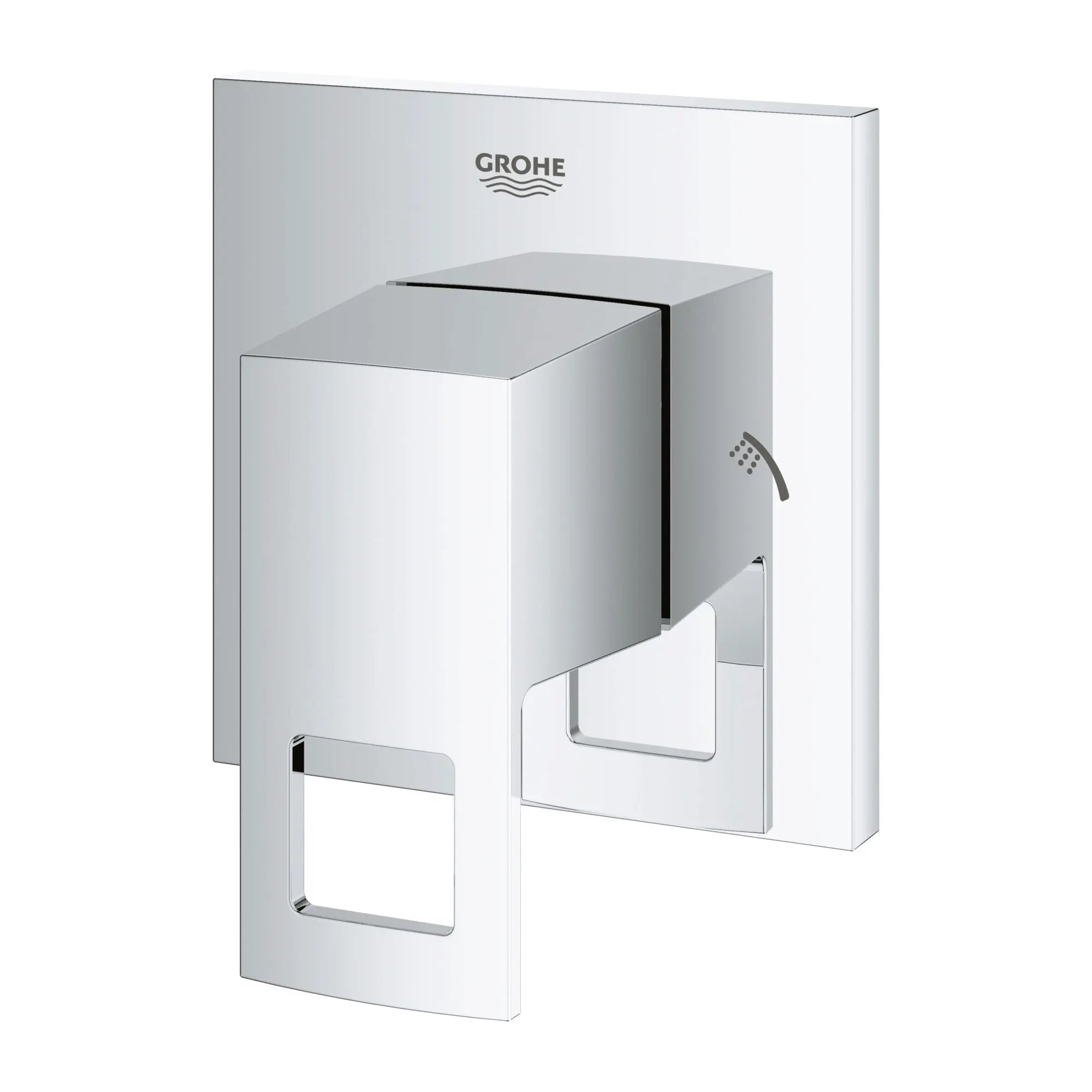 Eurocube Garniture d’inverseur à deux voies (pomme de douche / douchette) // CHROME STARLIGHT GROHE // 164891_29218001-Eurocube-2-Way-Diverter-Trim-Starlight-Chrome-Silo-2_0_CDNwebp.webp