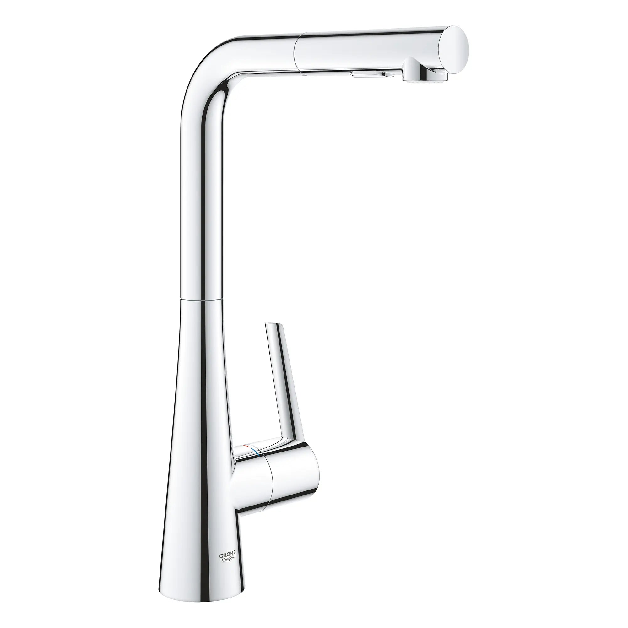 Robinet de cusine rétractable à poignée simple et double jet 6,6 L/min (1,75 gpm) // CHROME STARLIGHT GROHE // 165454_33893002_1_CDNwebp.webp