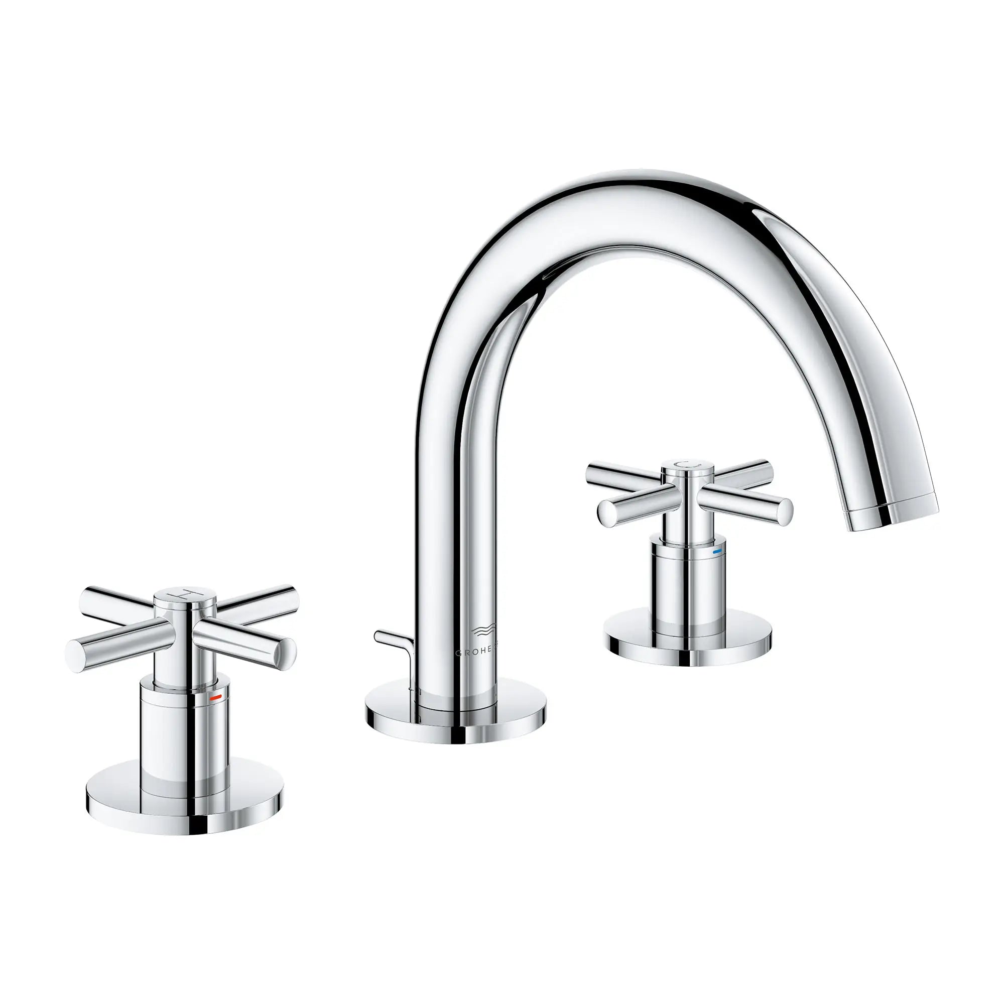 Petit robinet de salle de bain, 8 po, à deux poignée, 4,5 L/min (1,2 gpm) // CHROME STARLIGHT GROHE // 165463_Atrio_SiloRight_20660000_001_Feb2023_0_CDNwebp.webp