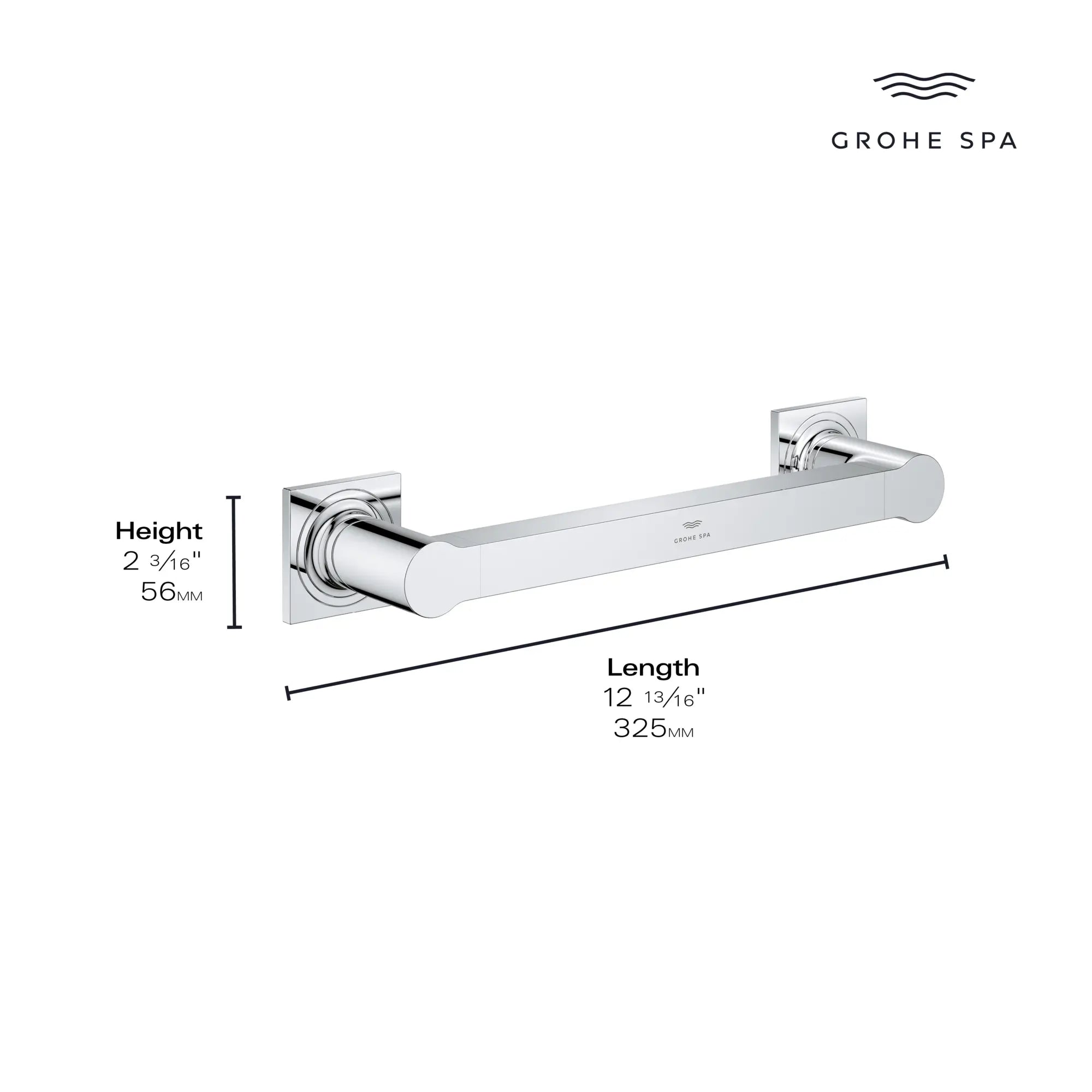 Barre d' appui de 12 po // CHROME STARLIGHT GROHE // 165974_Allure_Infographic_40955_0001_AUG2023_0_CDNwebp.webp