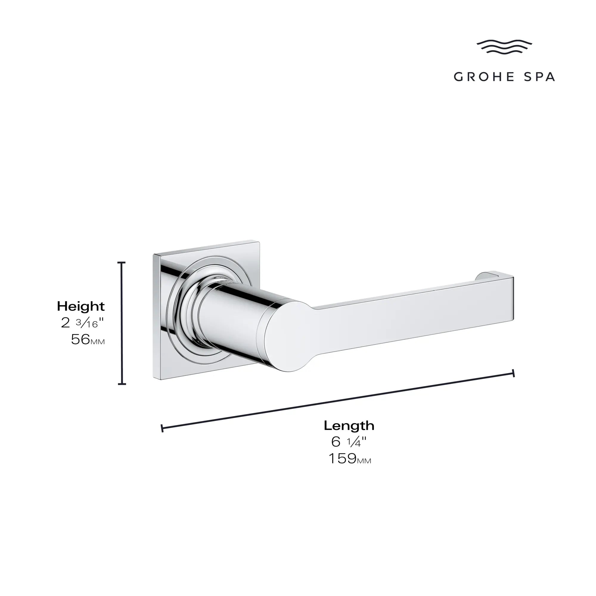 Allure Distributeur de papier // CHROME STARLIGHT GROHE // 165984_Allure_Infographic_40279_0001_AUG2023_0_CDNwebp.webp