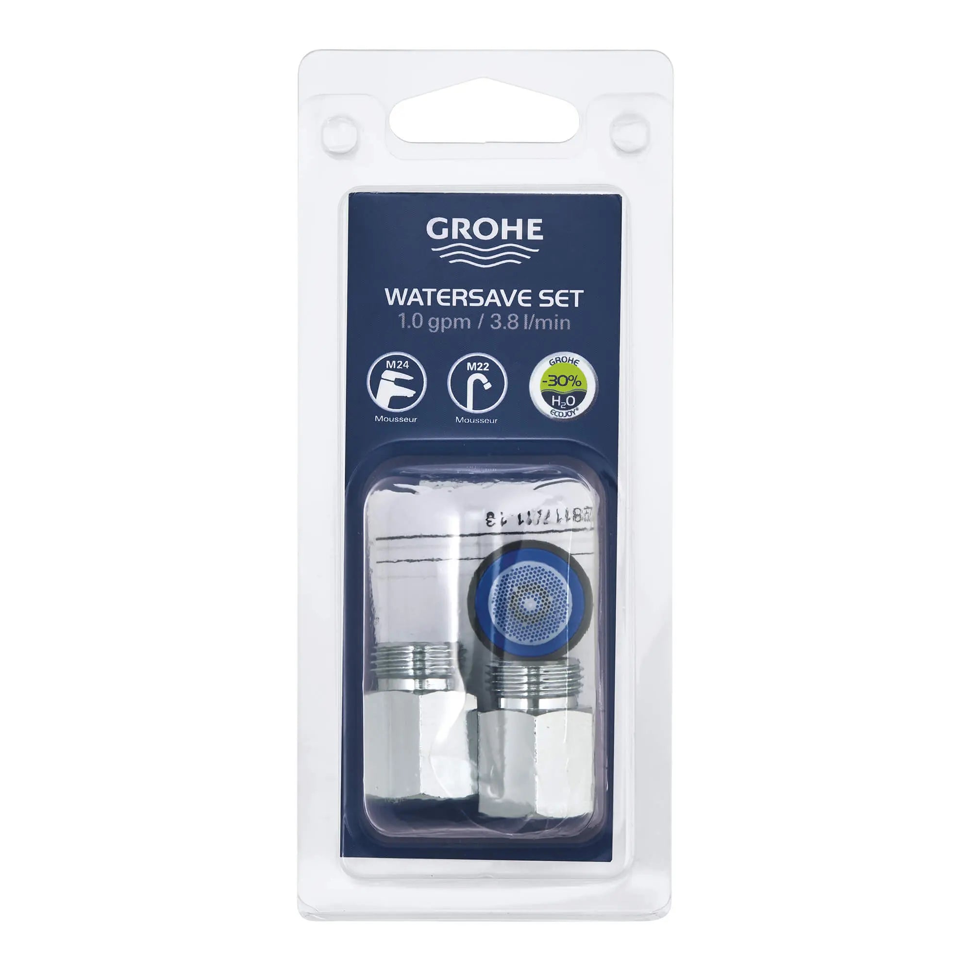 Trousse pour la réduction du débit d’eau - robinet à 3 trous, 3,8 L/min (1,0 gpm) // CHROME STARLIGHT GROHE // 17450_48189000-low-solution-kit-starlight-chrome-2_0_CDNwebp.webp