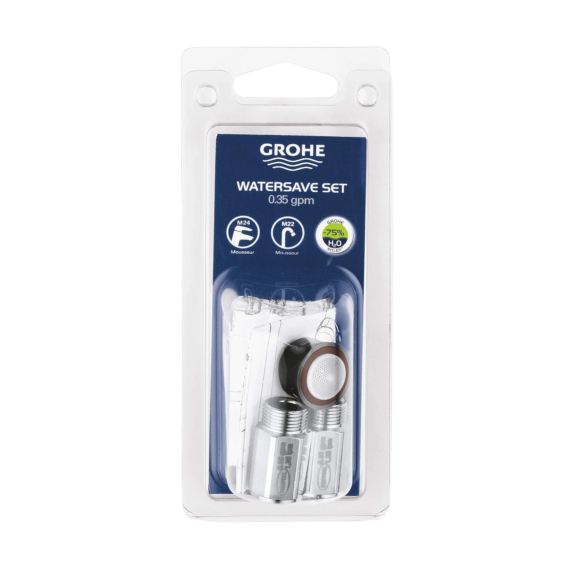 Trousse pour la réduction du débit d’eau - robinet monotrou, 1,3 L/min (0,35 gpm) // CHROME STARLIGHT GROHE // 17452_48188000-low-solution-kit-starlight-chrome-2_0_CDNwebp.webp