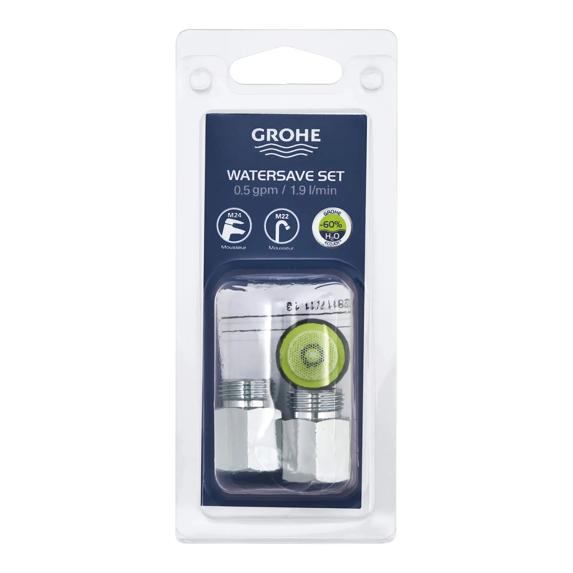 Trousse pour la réduction du débit d’eau - robinet à 3 trous, 1,9 L/min (0,5 gpm) // CHROME STARLIGHT GROHE // 17520_48190000-low-solution-kit-starlight-chrome-2_0_CDNwebp.webp