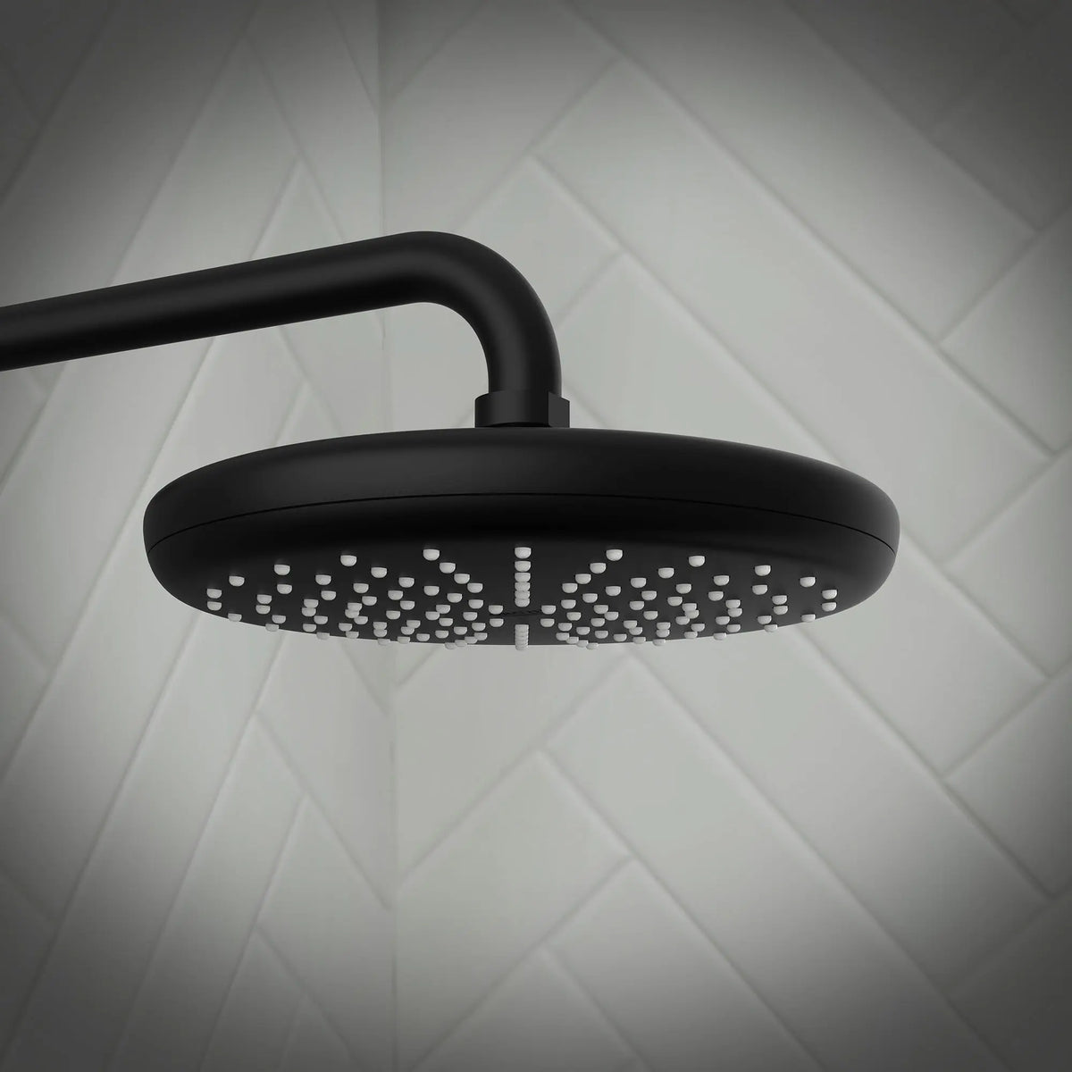 Pomme de douche 210, 8 po - 1 jet, 6,6 L/min (1,75 gpm) // NOIR MAT // 176788_Tempesta_EnvironmentCloseUp_264092430_0001_Aug2023_0_CDNwebp_1486c3a1-c6f9-4f8f-a90e-a6d398543986.webp