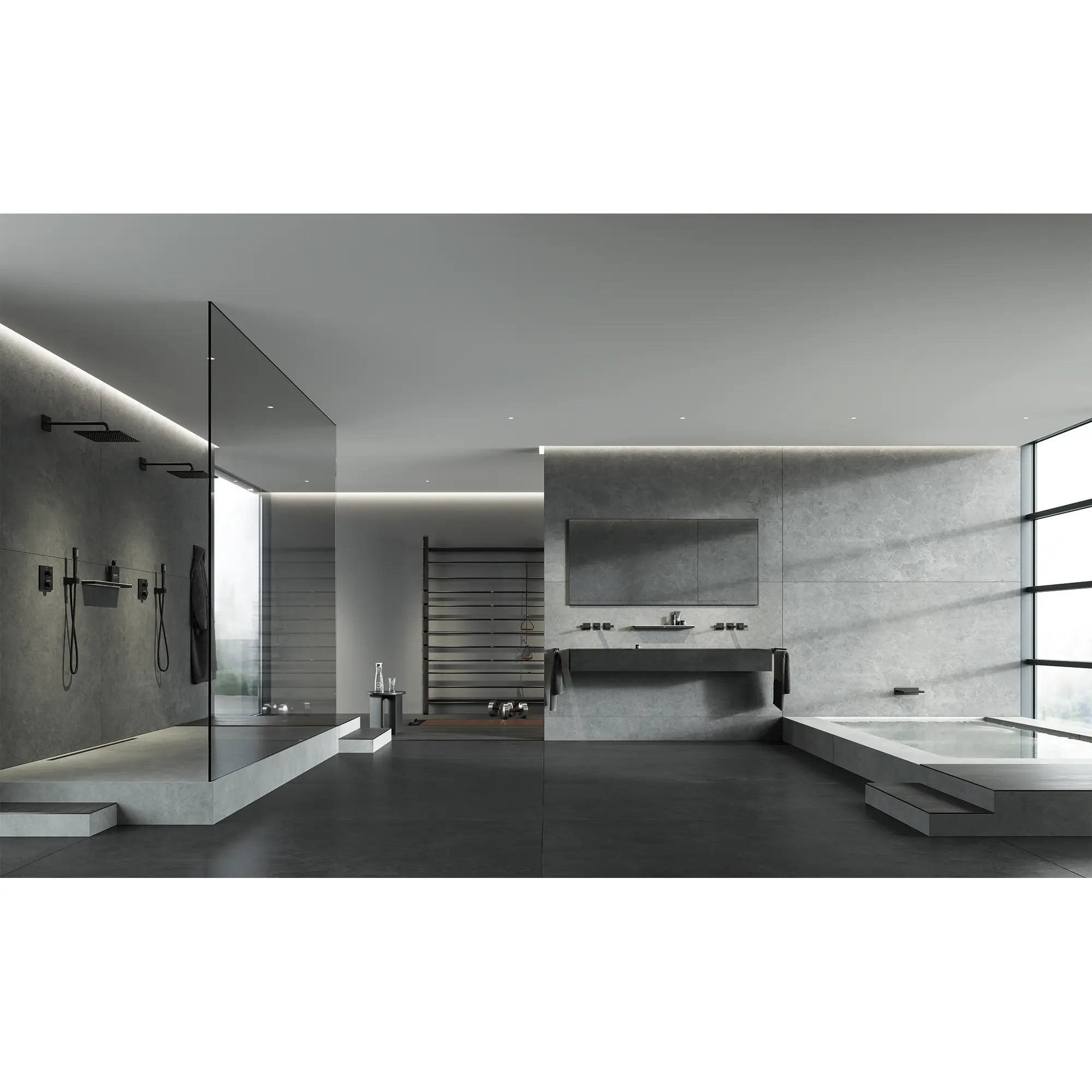 Pomme de douche 310 Mono, 12 po - 1 jet, 6,6 L/min (1,75 gpm) // NOIR MAT // 186609_Allure_EnvironmentFull_265702430_291782431_0001_Oct2023_0_CDNwebp.webp