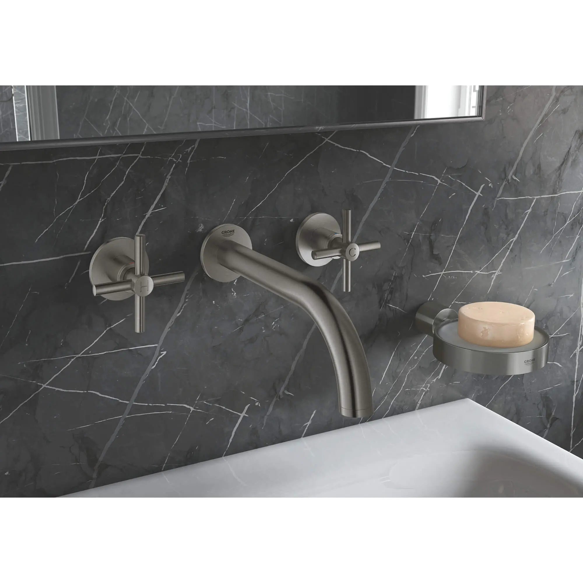 Porte-savon // CHROME STARLIGHT GROHE // 1944_40256003-soap-dish-enviro-11_0_CDNwebp.webp